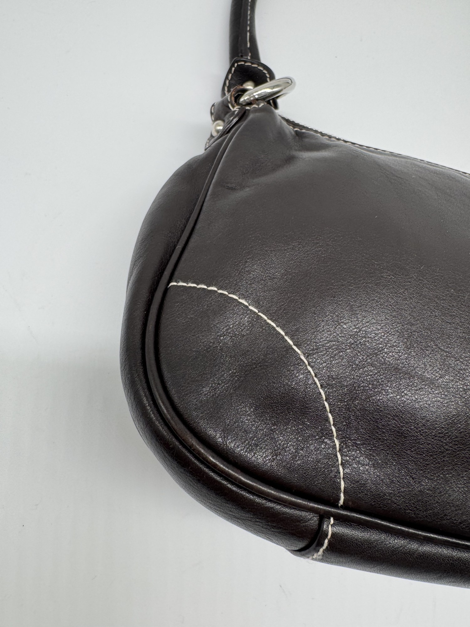 Dior Brown Leather CD Handbag