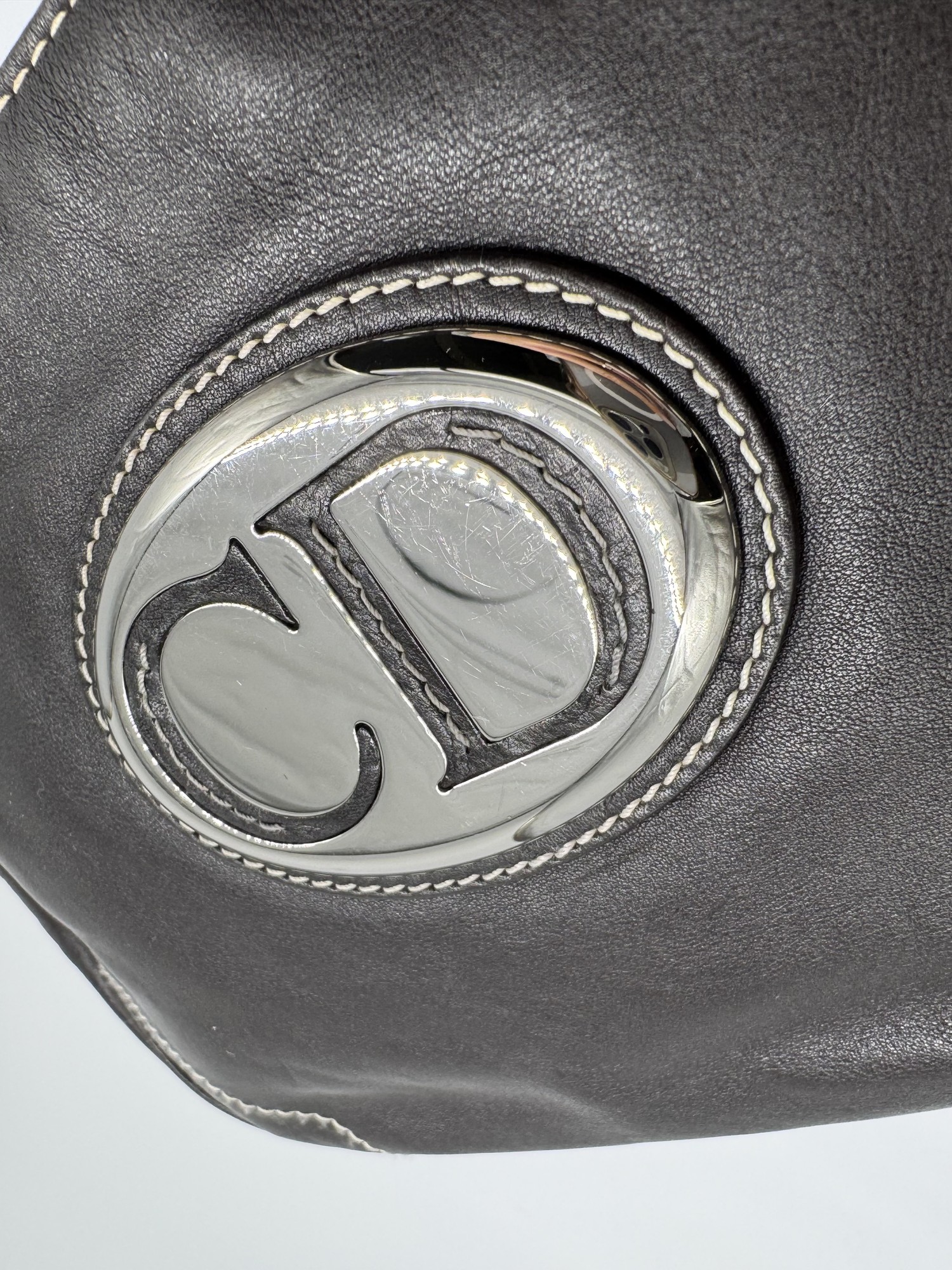 Dior Brown Leather CD Handbag