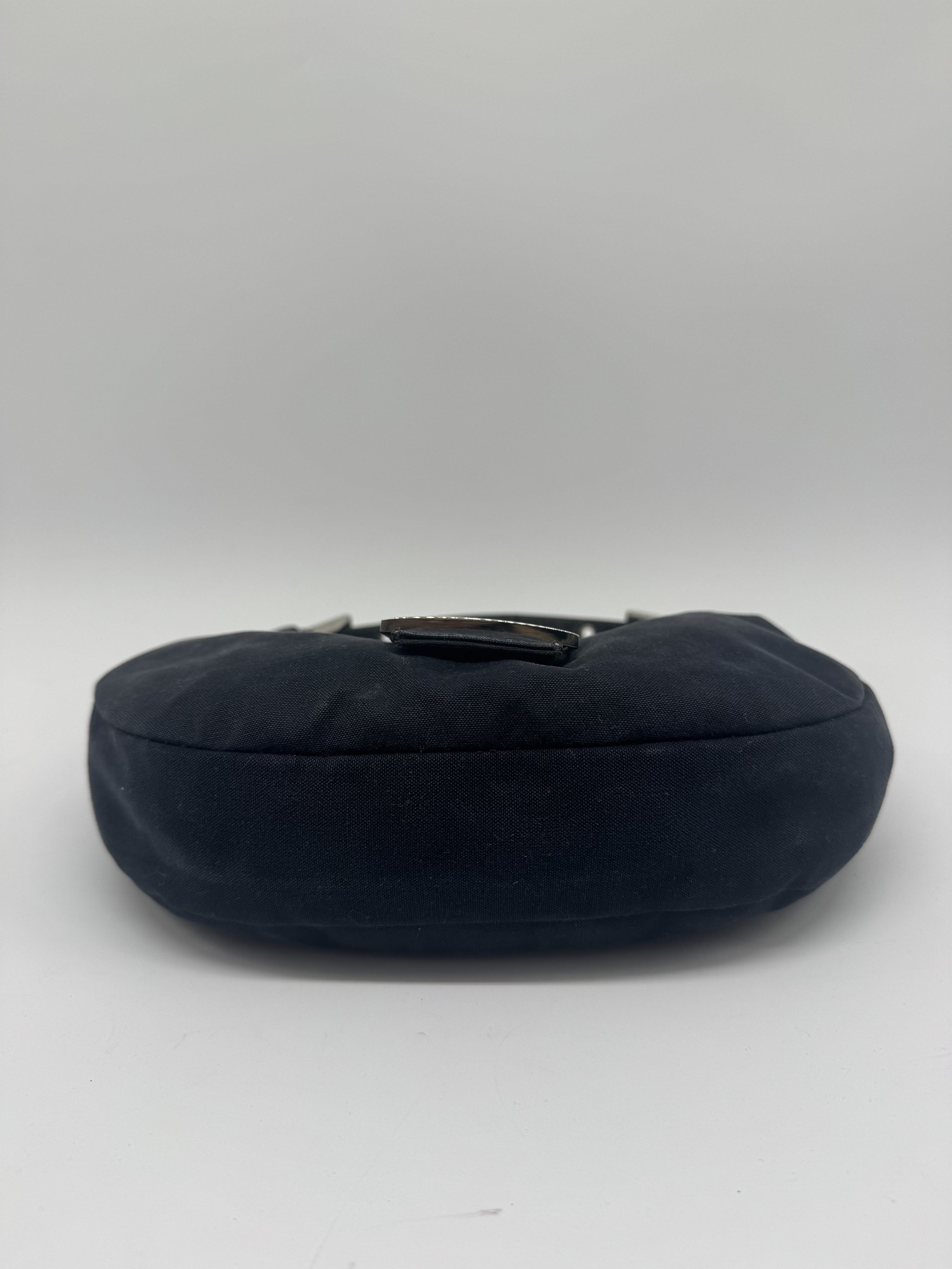 Fendi Denim Swirl Half Moon Croissant Mamma Hobo Shoulder Bag