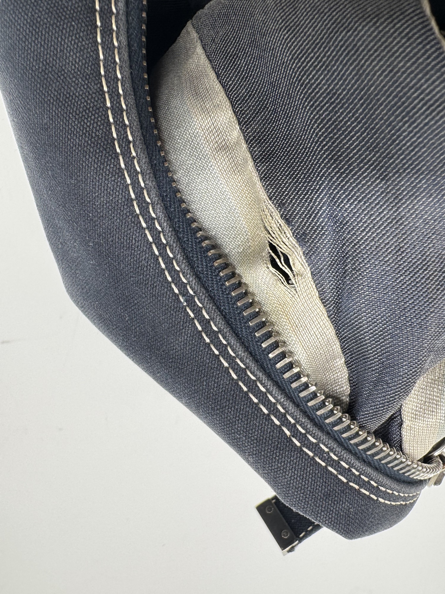 Fendi Denim Swirl Half Moon Croissant Mamma Hobo Shoulder Bag