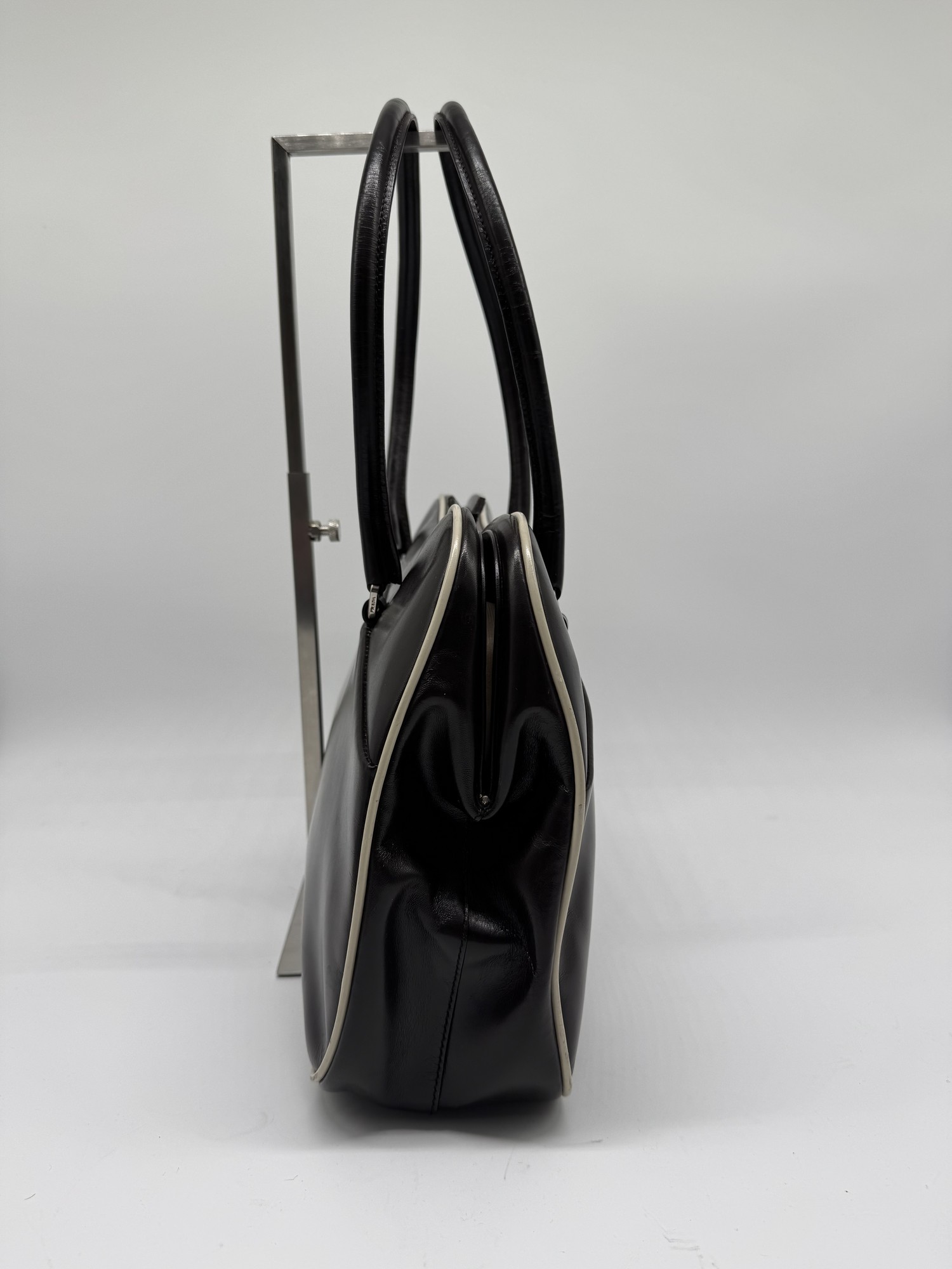 Prada Bowling Brown Leather Shoulder Bag