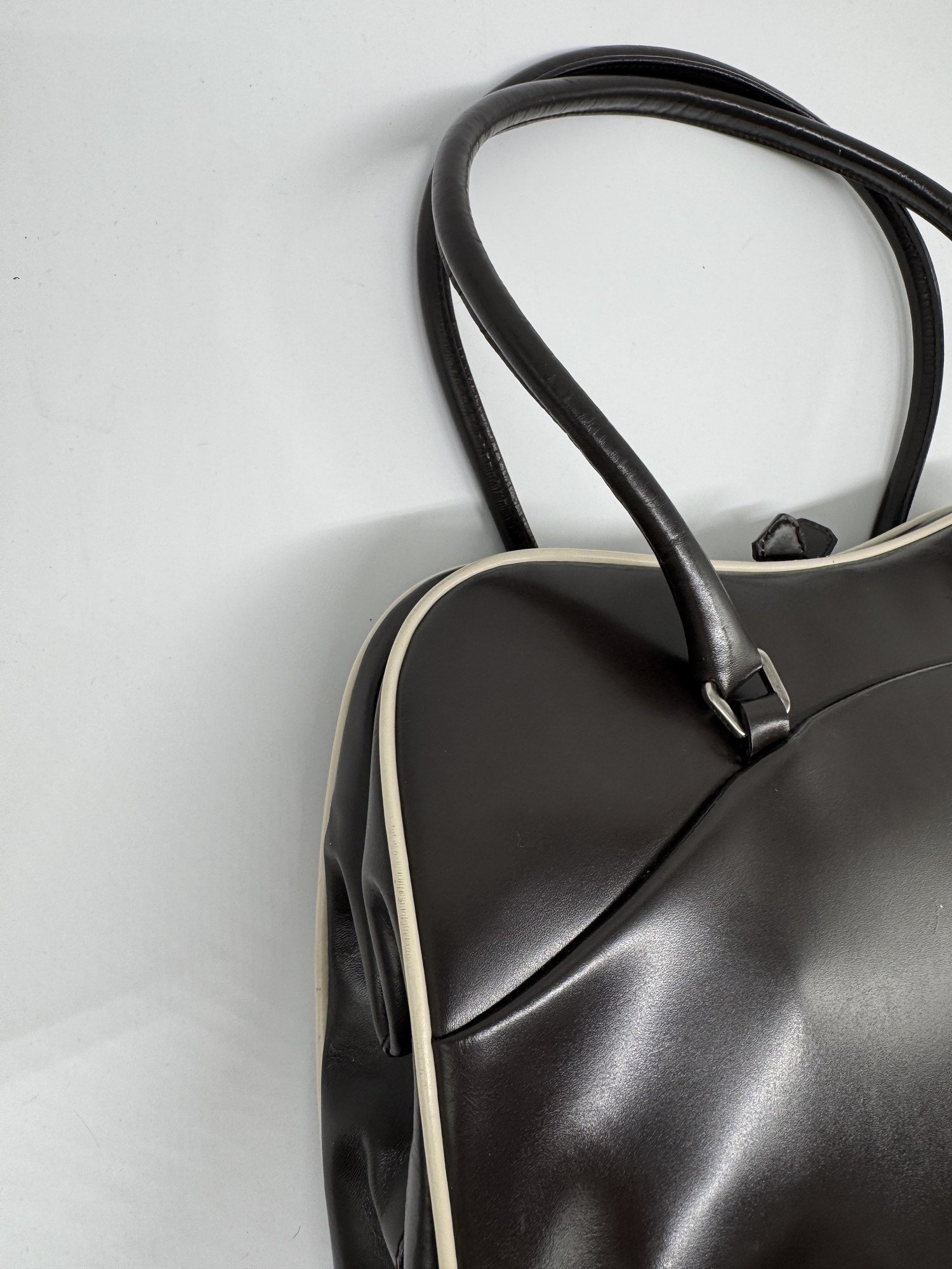 Prada Bowling Brown Leather Shoulder Bag