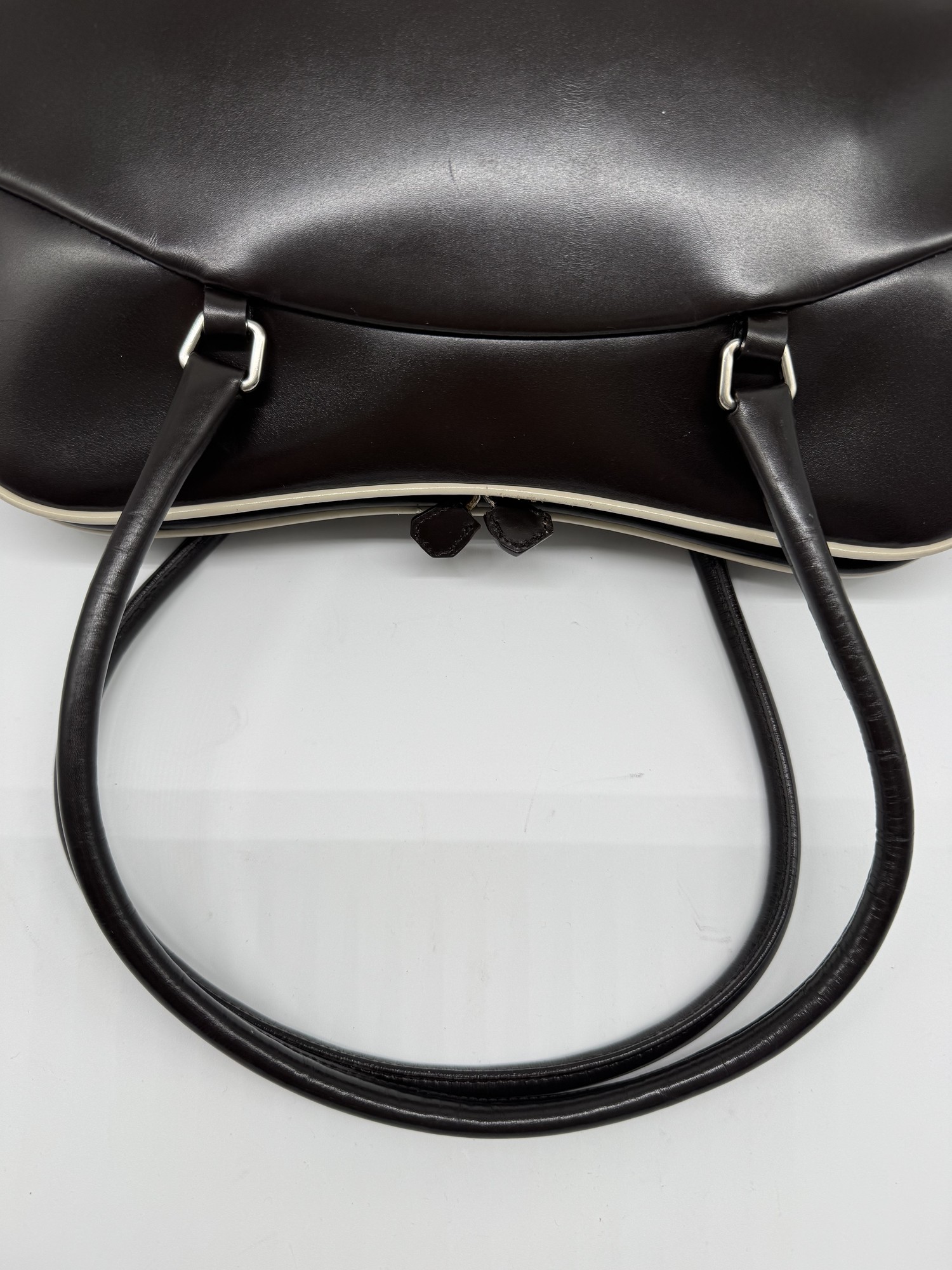 Prada Bowling Brown Leather Shoulder Bag