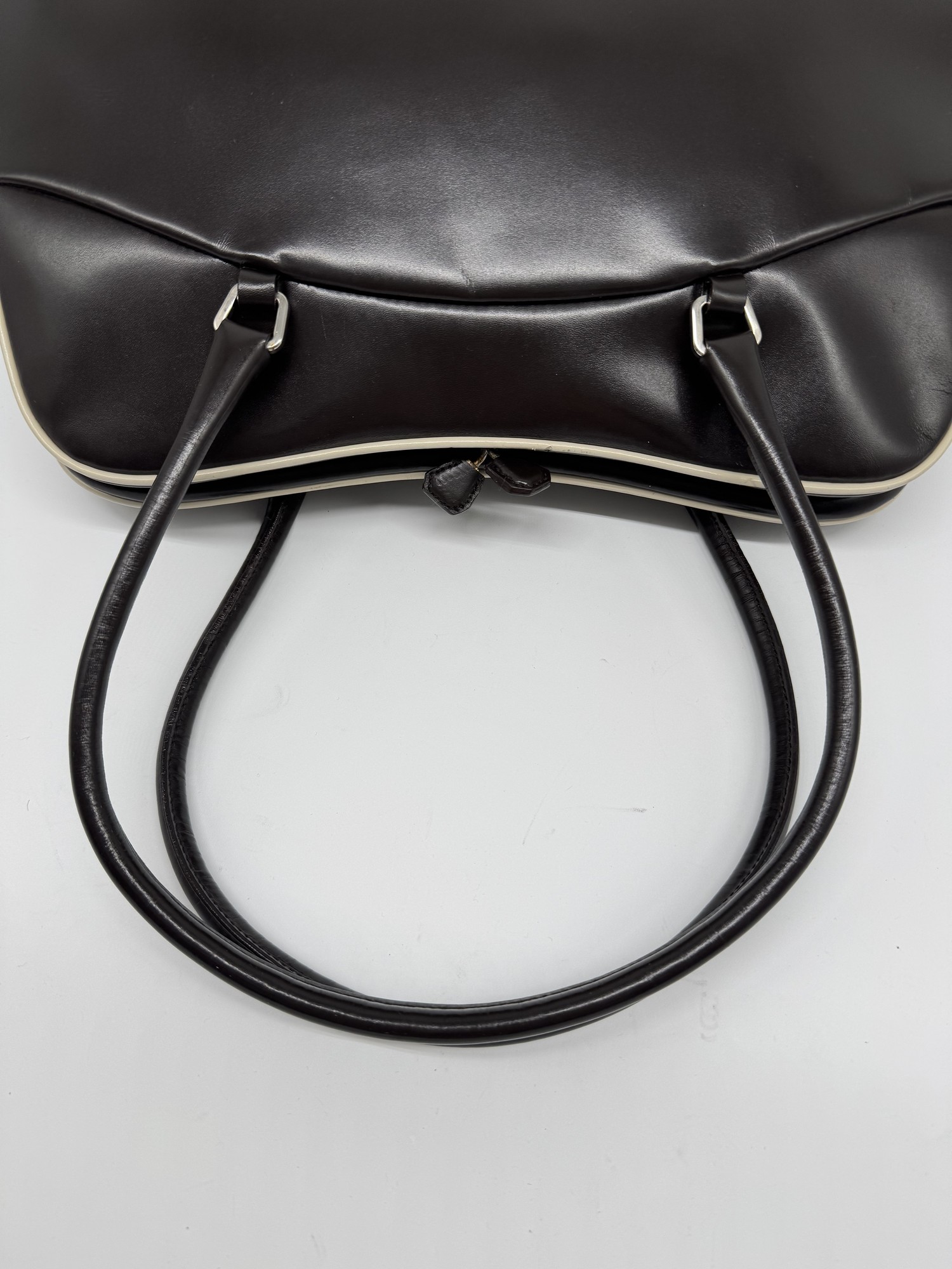 Prada Bowling Brown Leather Shoulder Bag