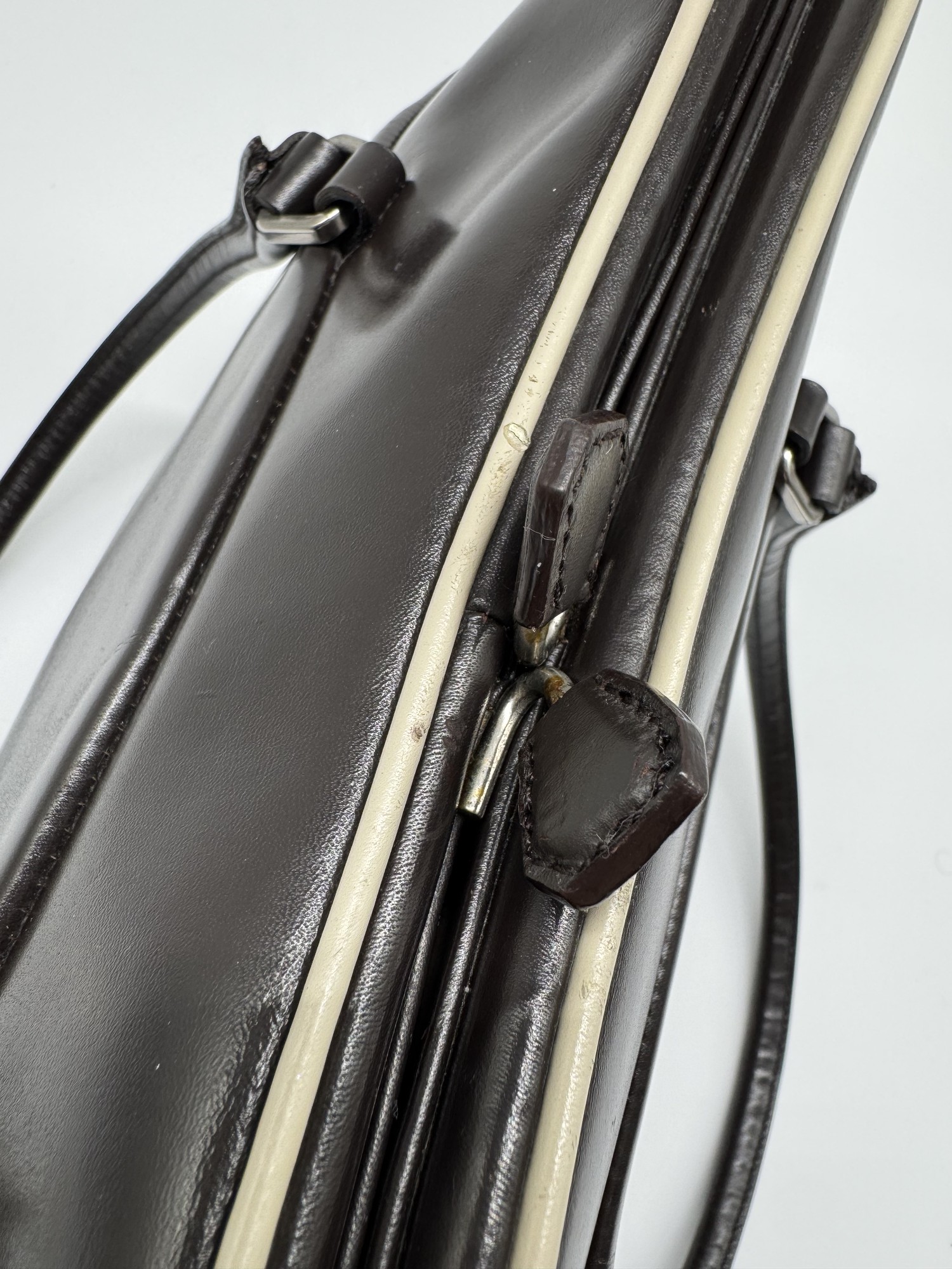 Prada Bowling Brown Leather Shoulder Bag