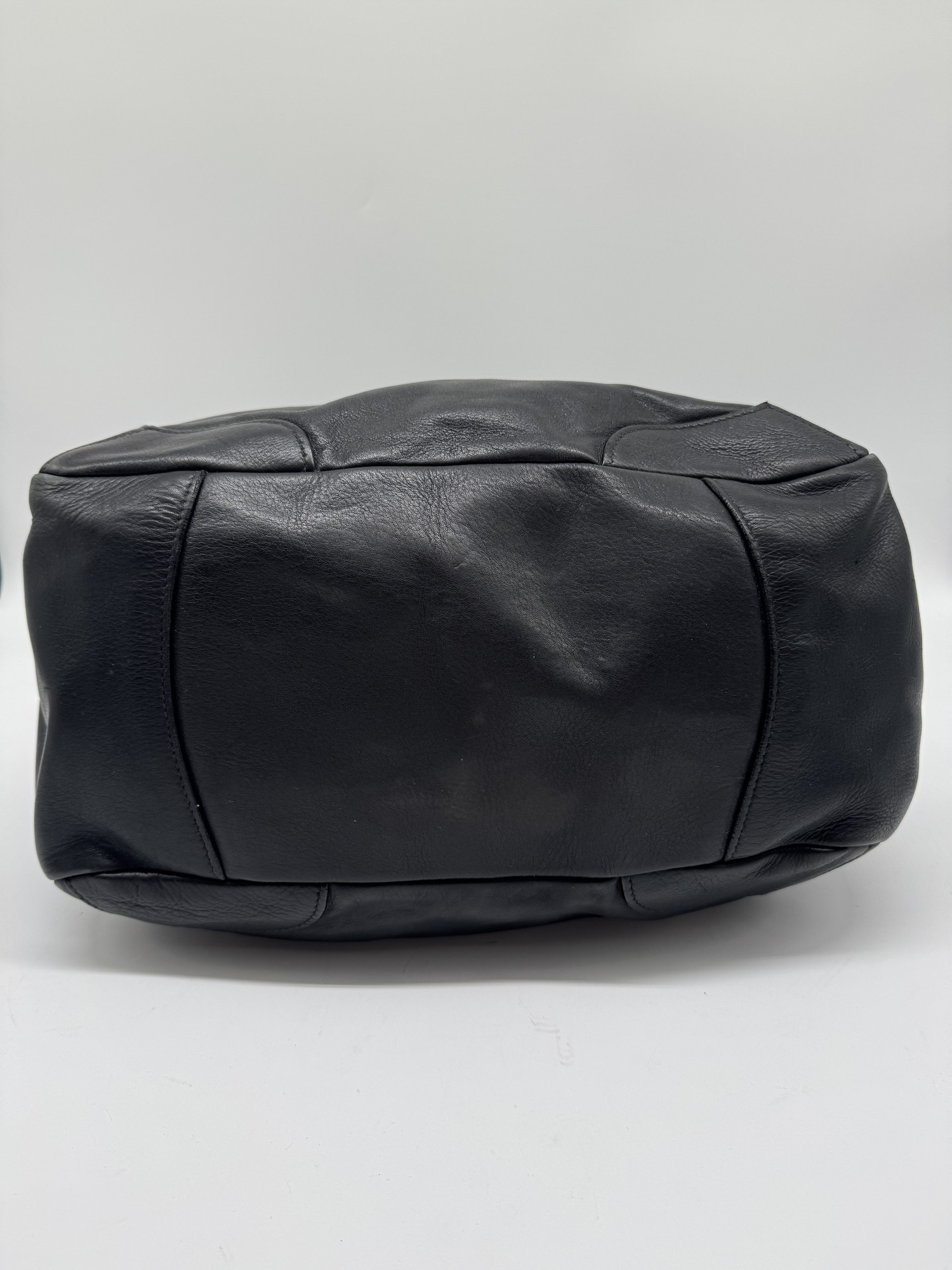 Prada Black Leather Slouchy Shoulder Bag