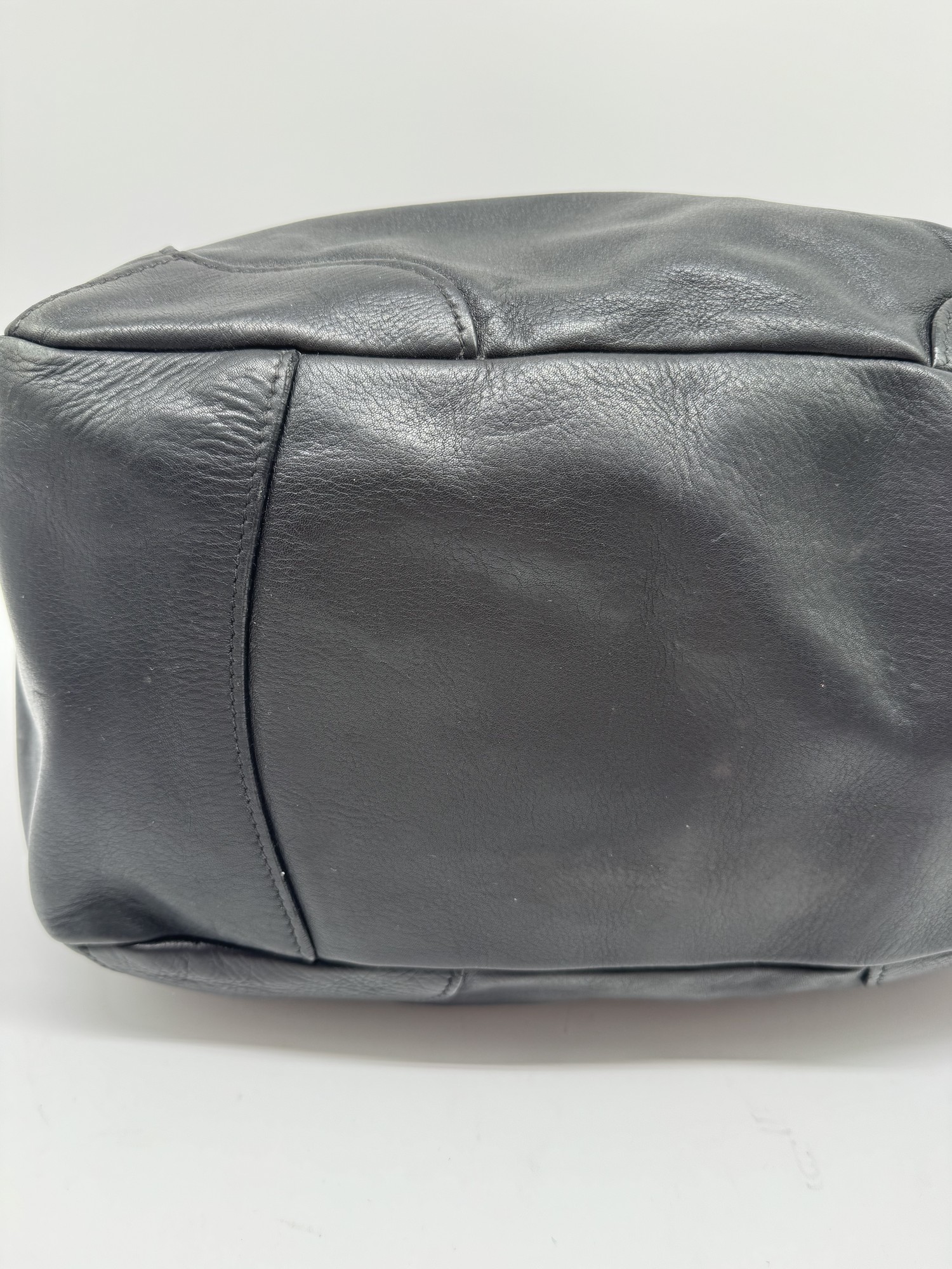 Prada Black Leather Slouchy Shoulder Bag