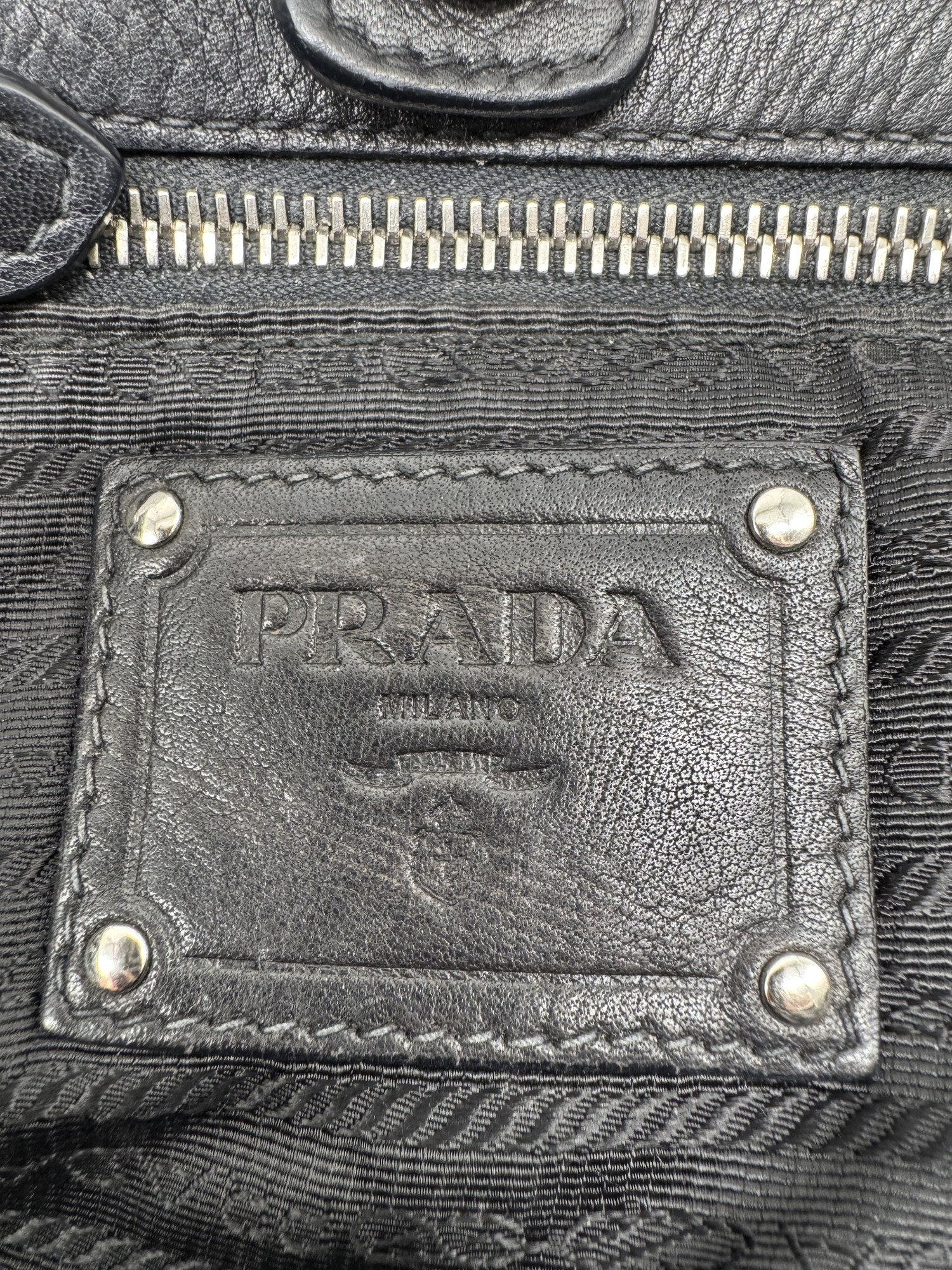 Prada Black Leather Slouchy Shoulder Bag