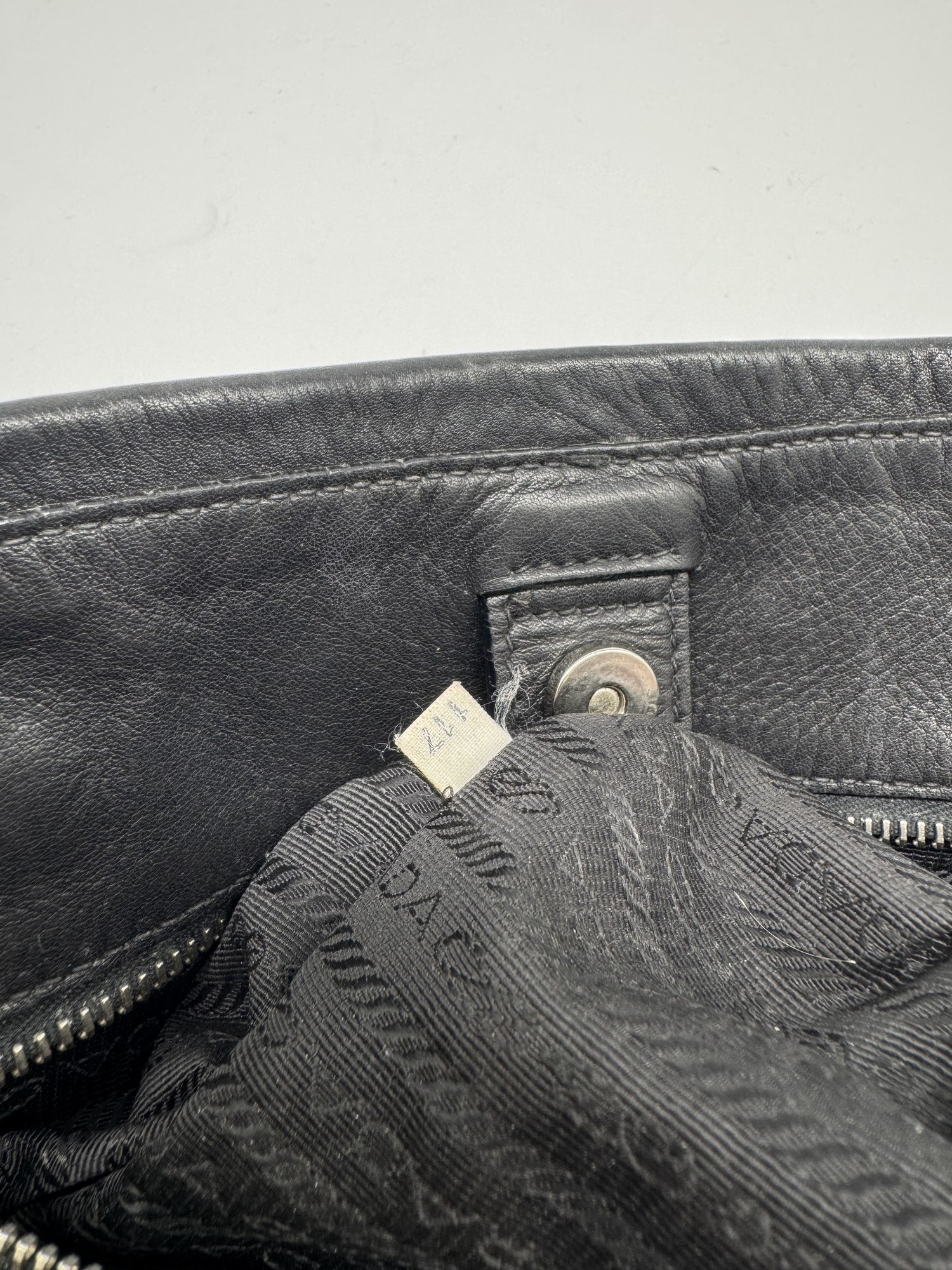 Prada Black Leather Slouchy Shoulder Bag