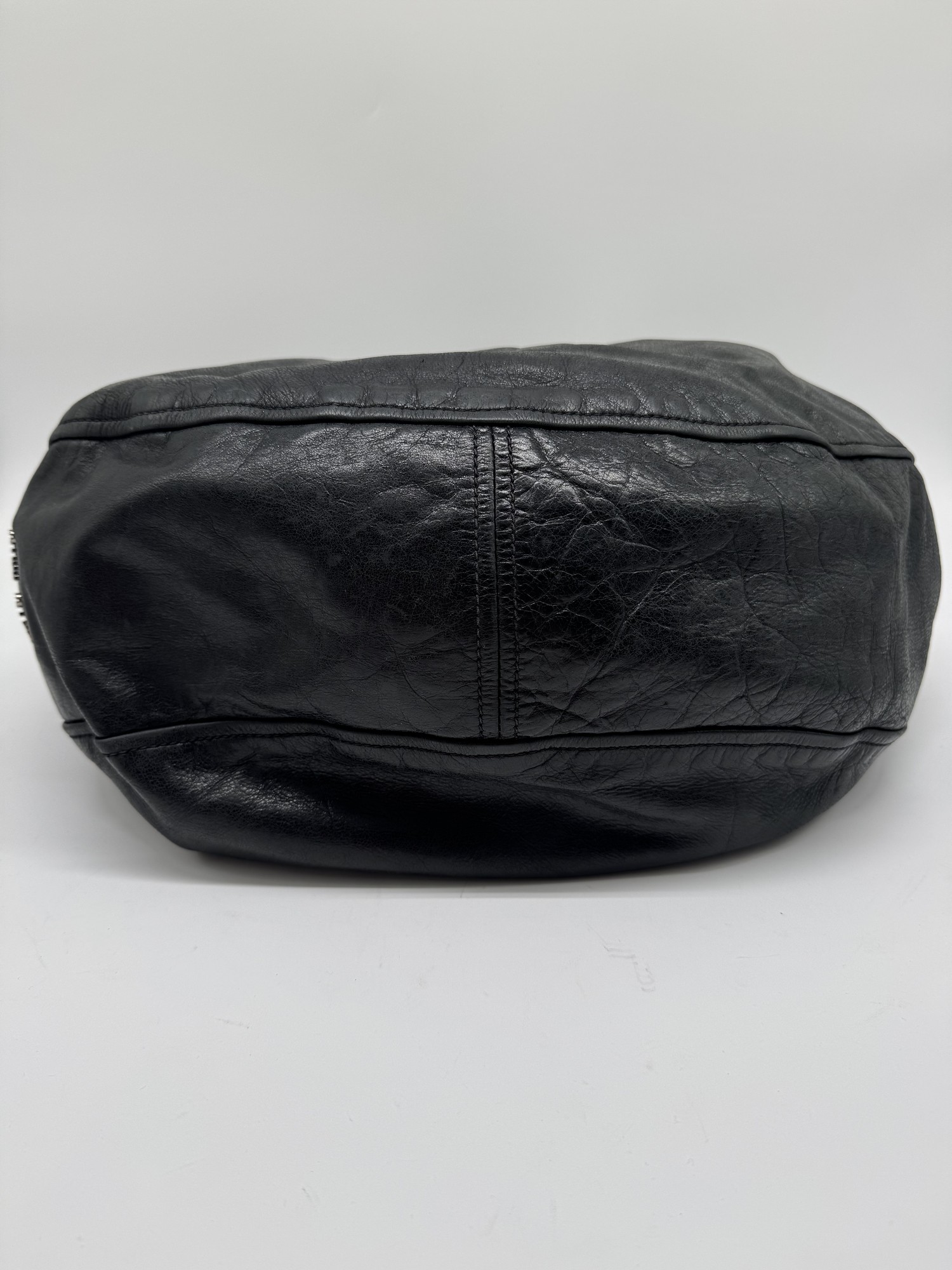 Miu Miu Vitello Black Leather Slouchy Hobo Bag