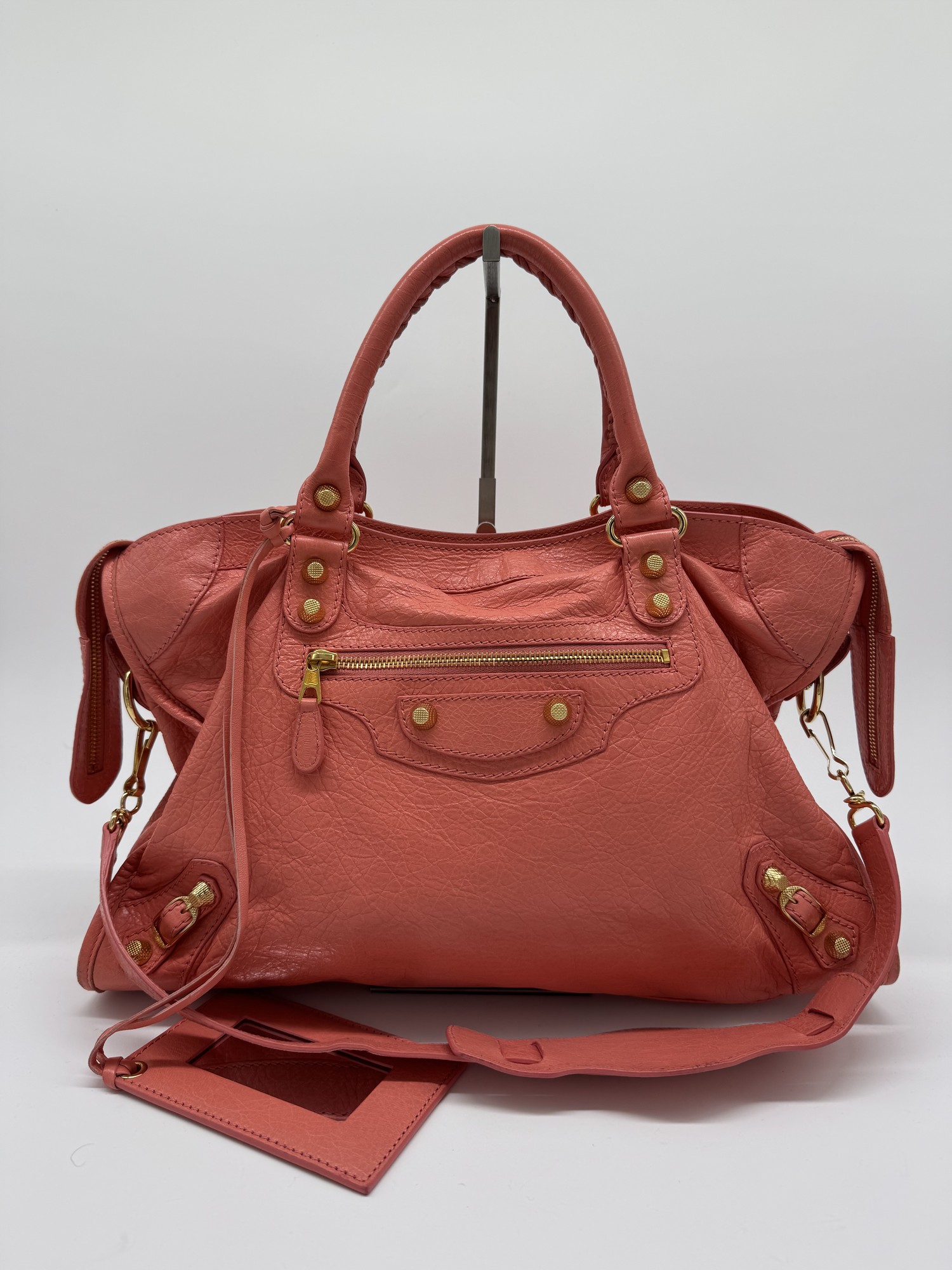 Balenciaga Lambskin Leather Giant 12 City Bag in Medium Pink Gold