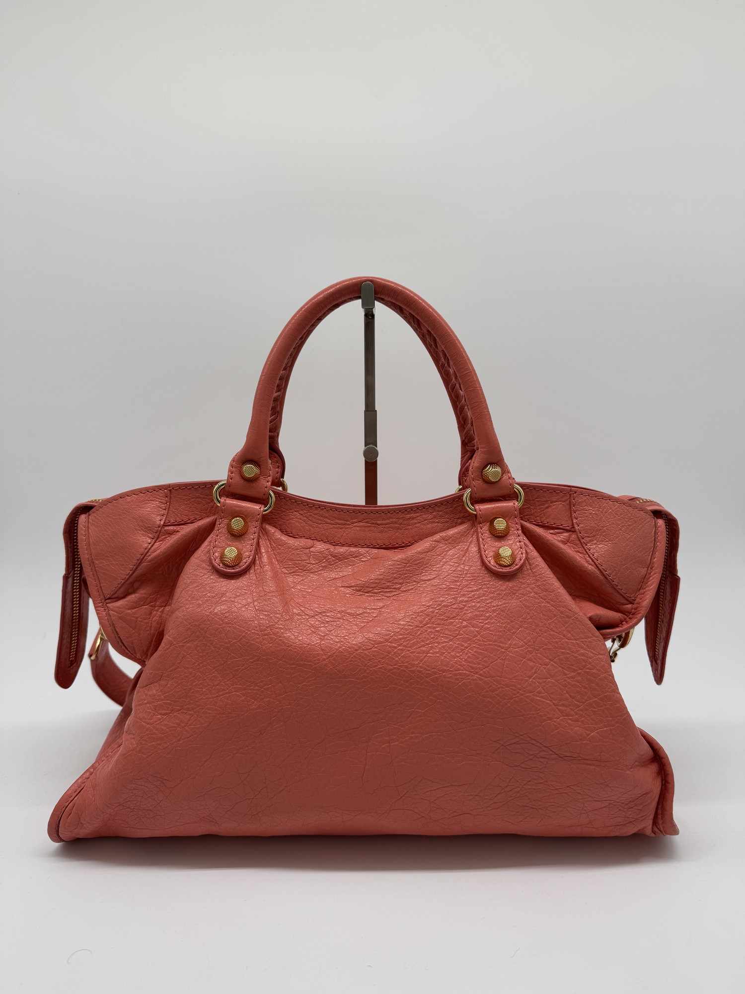 Balenciaga Lambskin Leather Giant 12 City Bag in Medium Pink Gold