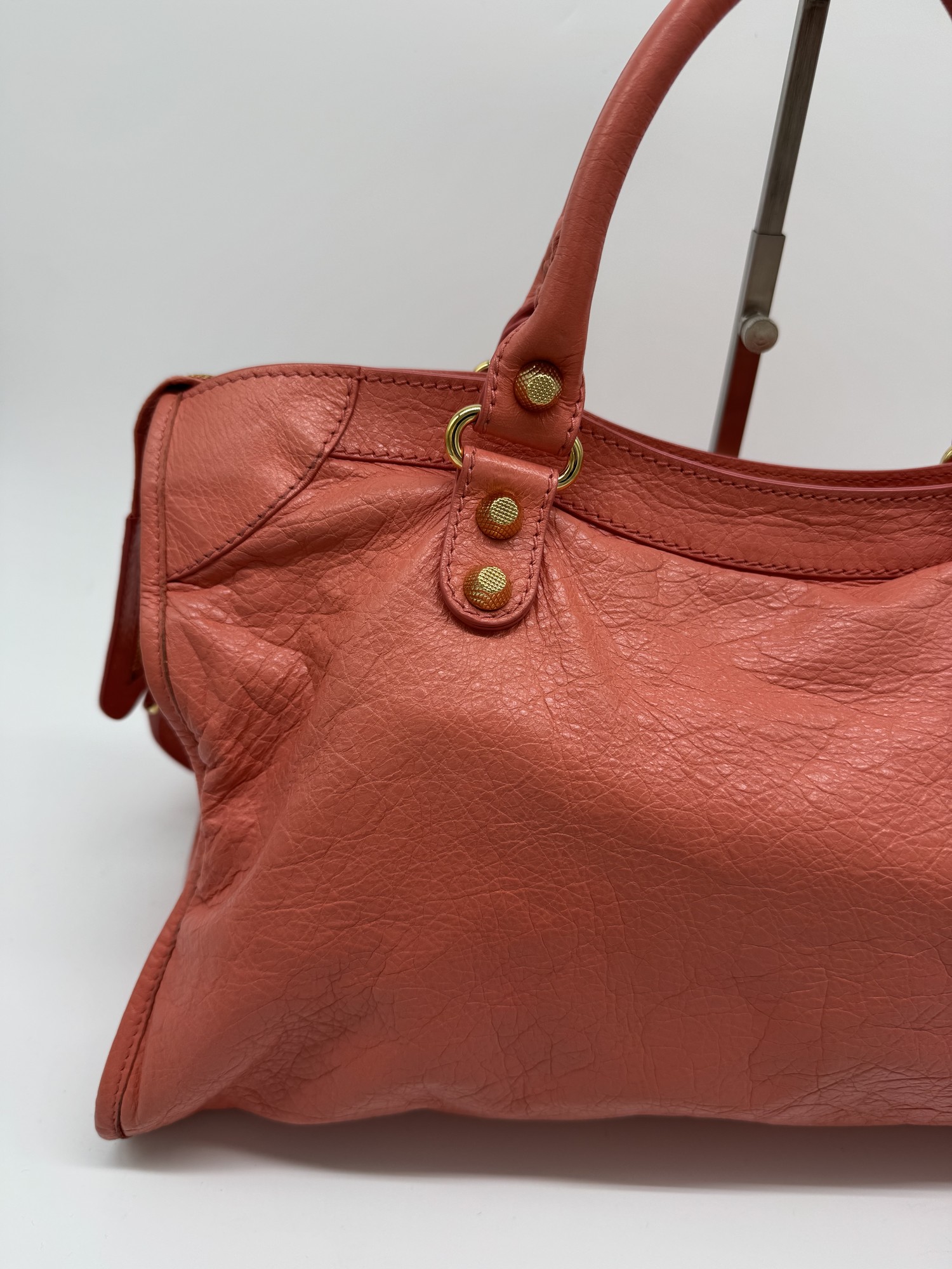 Balenciaga Lambskin Leather Giant 12 City Bag in Medium Pink Gold