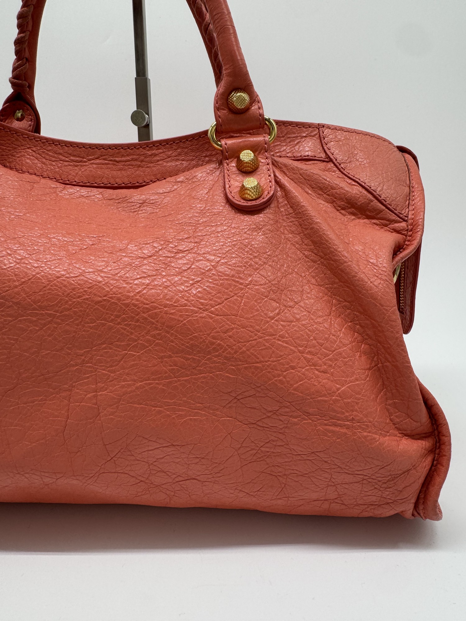 Balenciaga Lambskin Leather Giant 12 City Bag in Medium Pink Gold