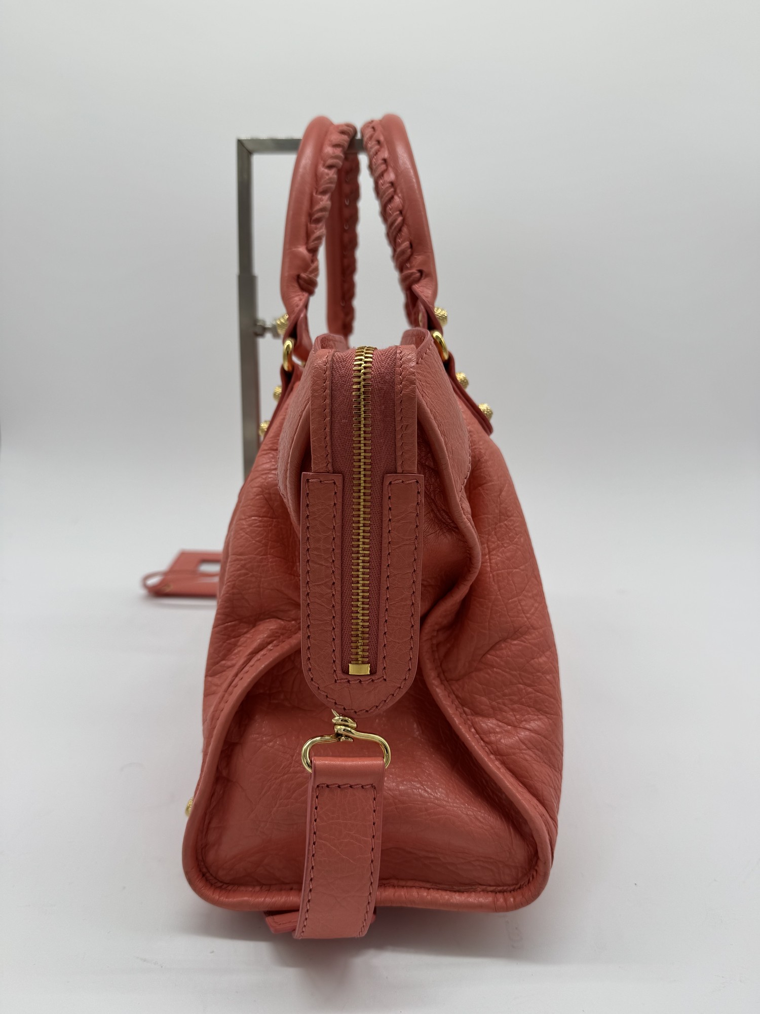 Balenciaga Lambskin Leather Giant 12 City Bag in Medium Pink Gold