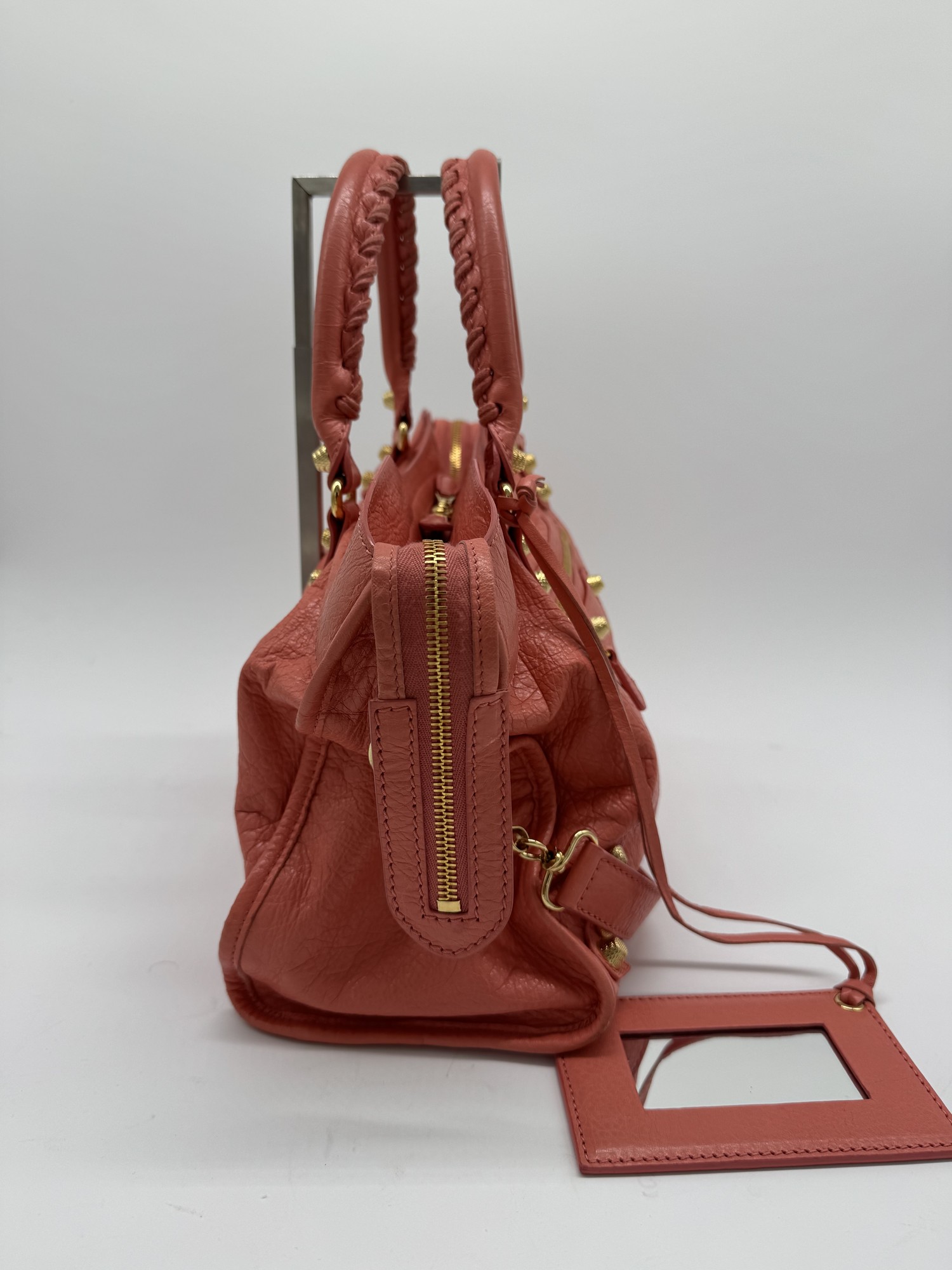 Balenciaga Lambskin Leather Giant 12 City Bag in Medium Pink Gold