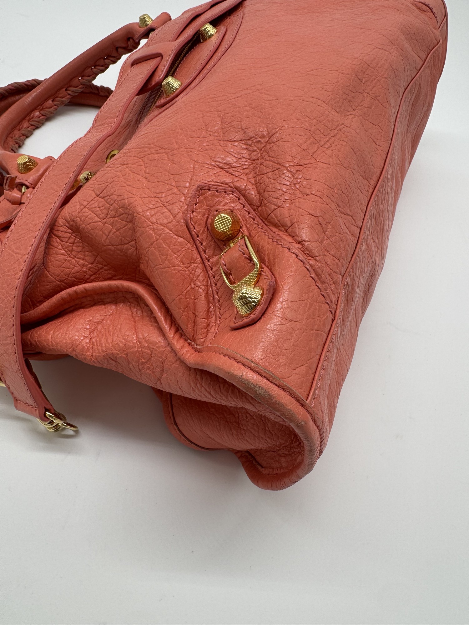 Balenciaga Lambskin Leather Giant 12 City Bag in Medium Pink Gold