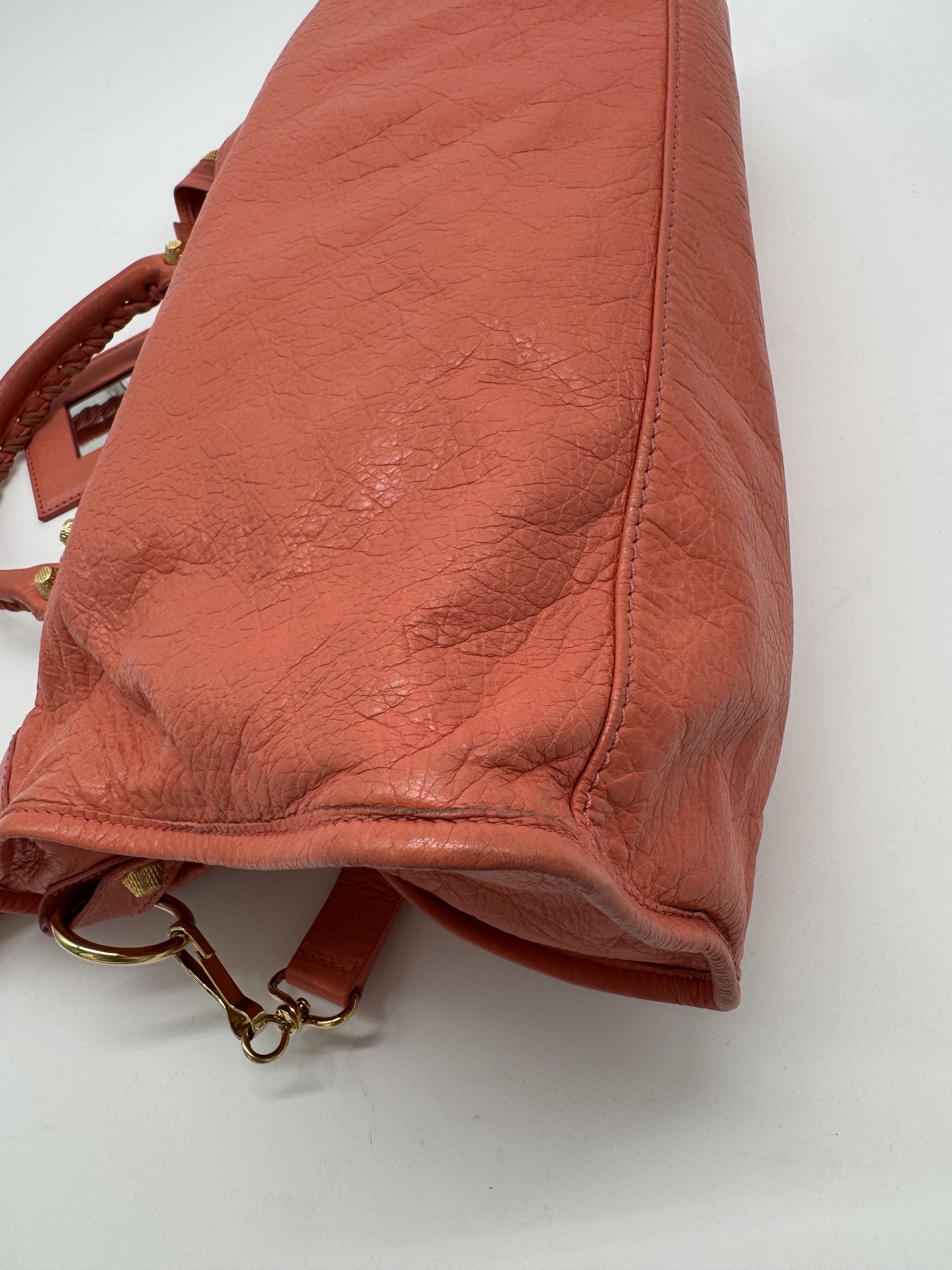 Balenciaga Lambskin Leather Giant 12 City Bag in Medium Pink Gold
