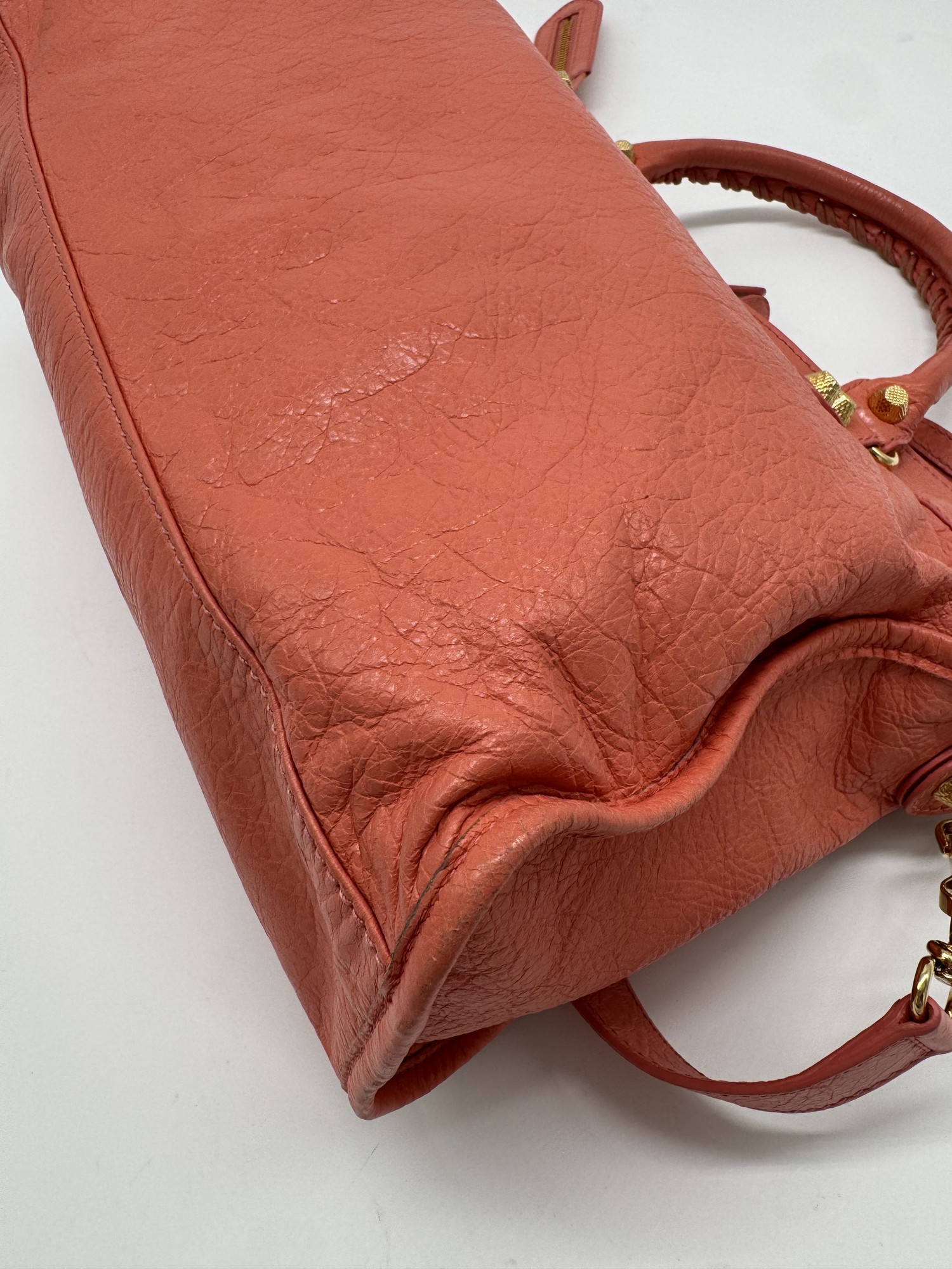 Balenciaga Lambskin Leather Giant 12 City Bag in Medium Pink Gold