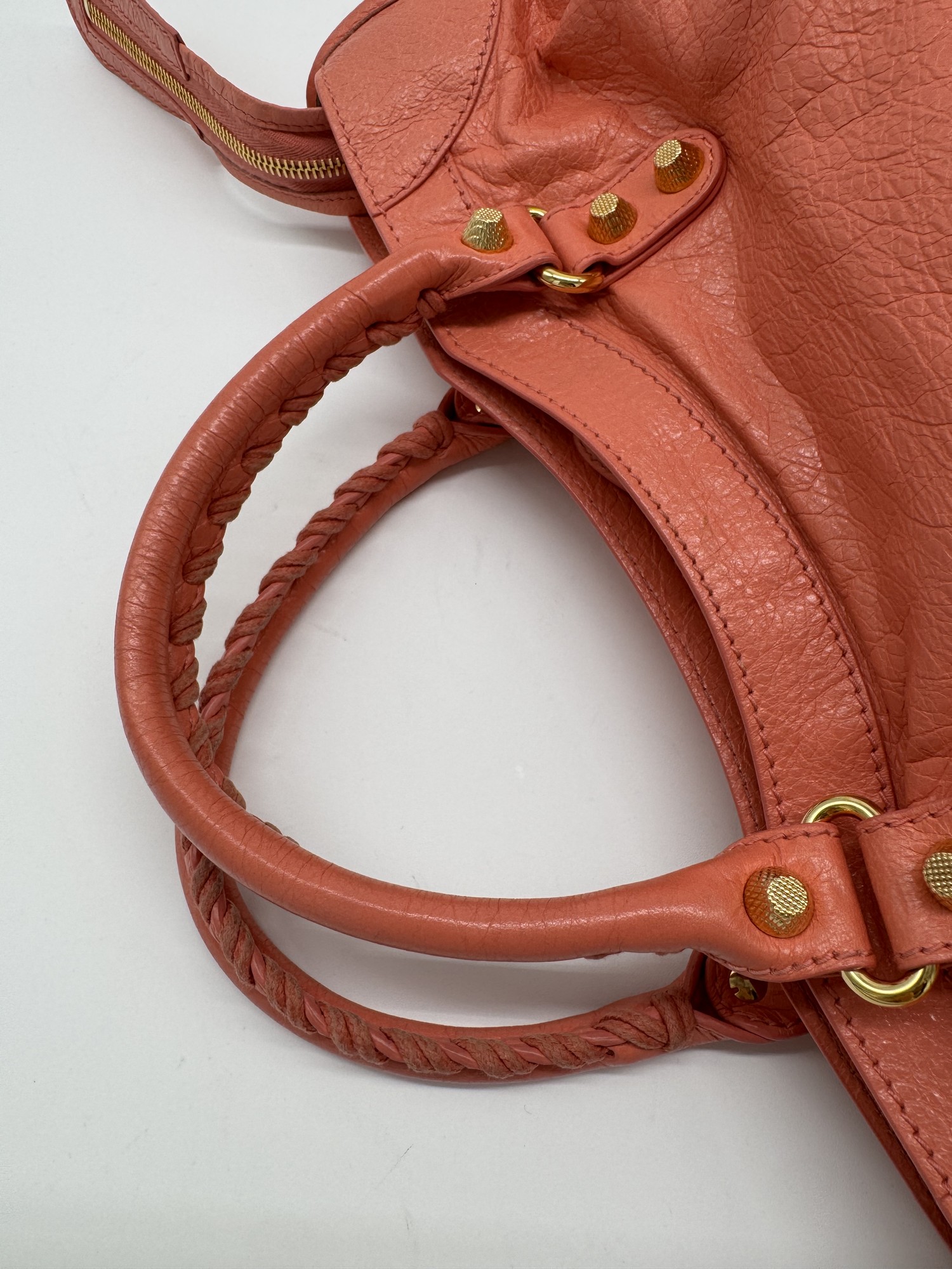 Balenciaga Lambskin Leather Giant 12 City Bag in Medium Pink Gold