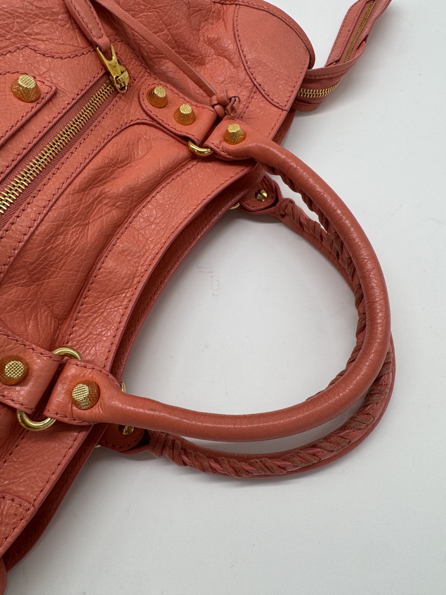 Balenciaga Lambskin Leather Giant 12 City Bag in Medium Pink Gold