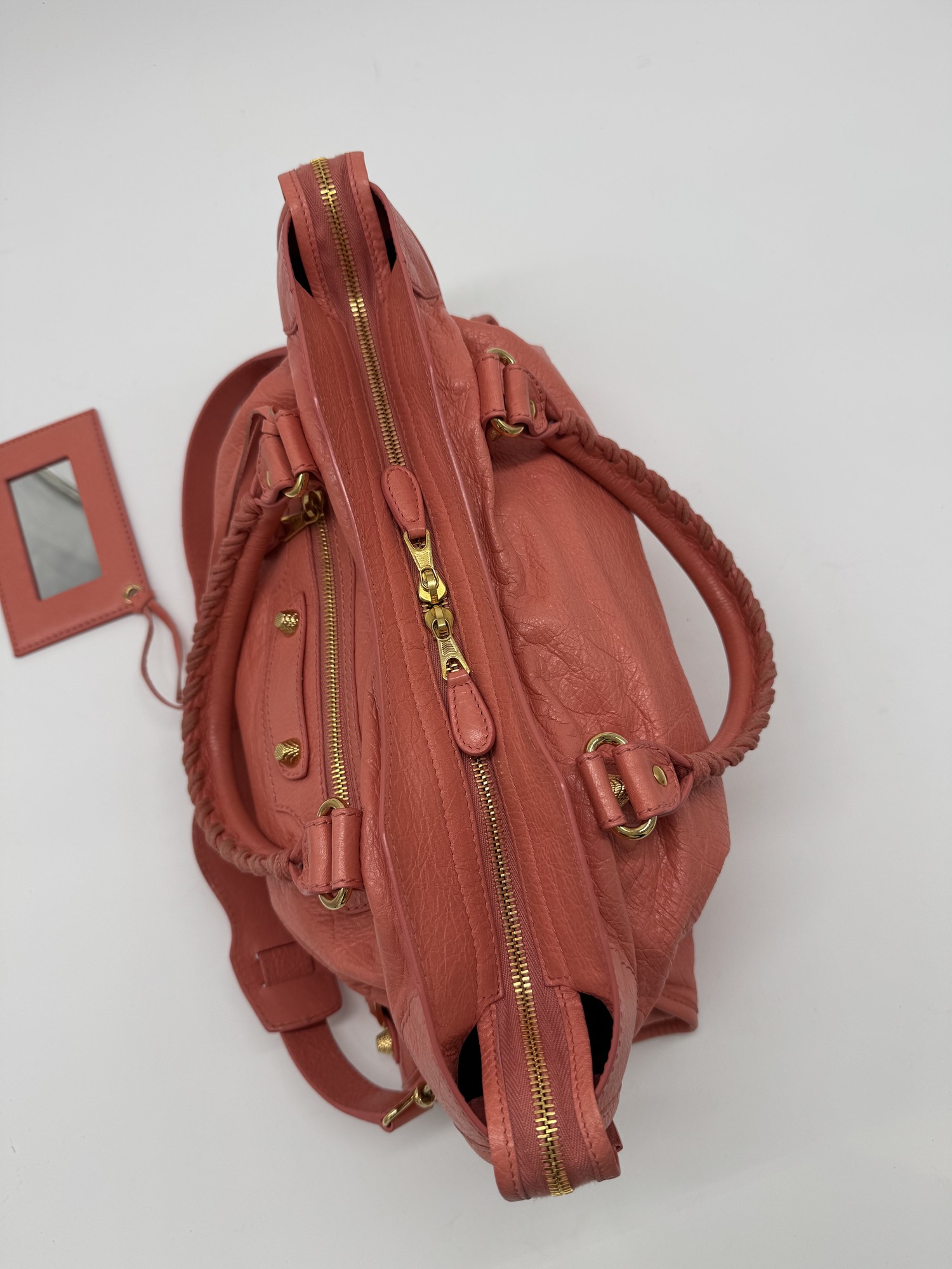 Balenciaga Lambskin Leather Giant 12 City Bag in Medium Pink Gold