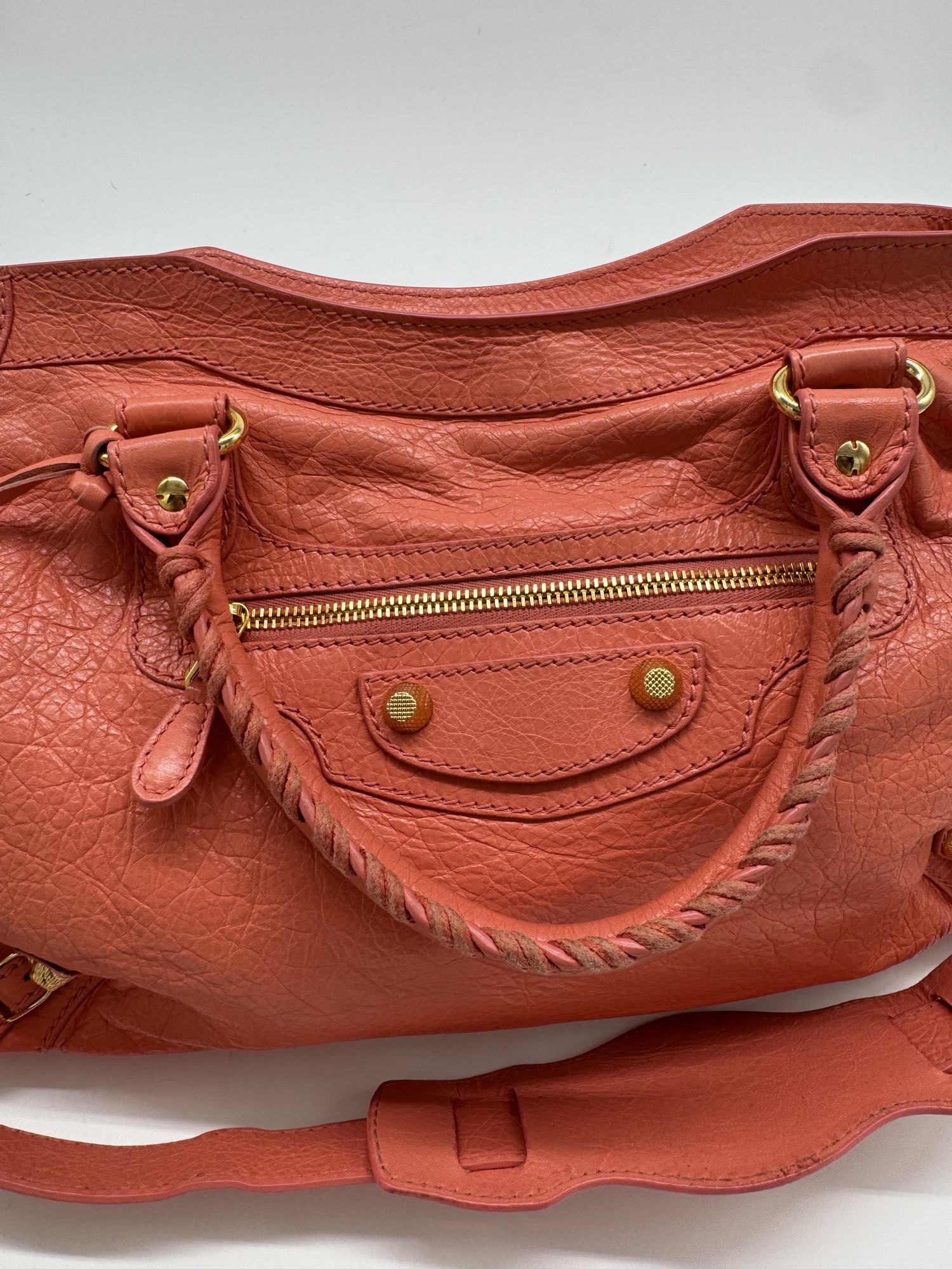 Balenciaga Lambskin Leather Giant 12 City Bag in Medium Pink Gold