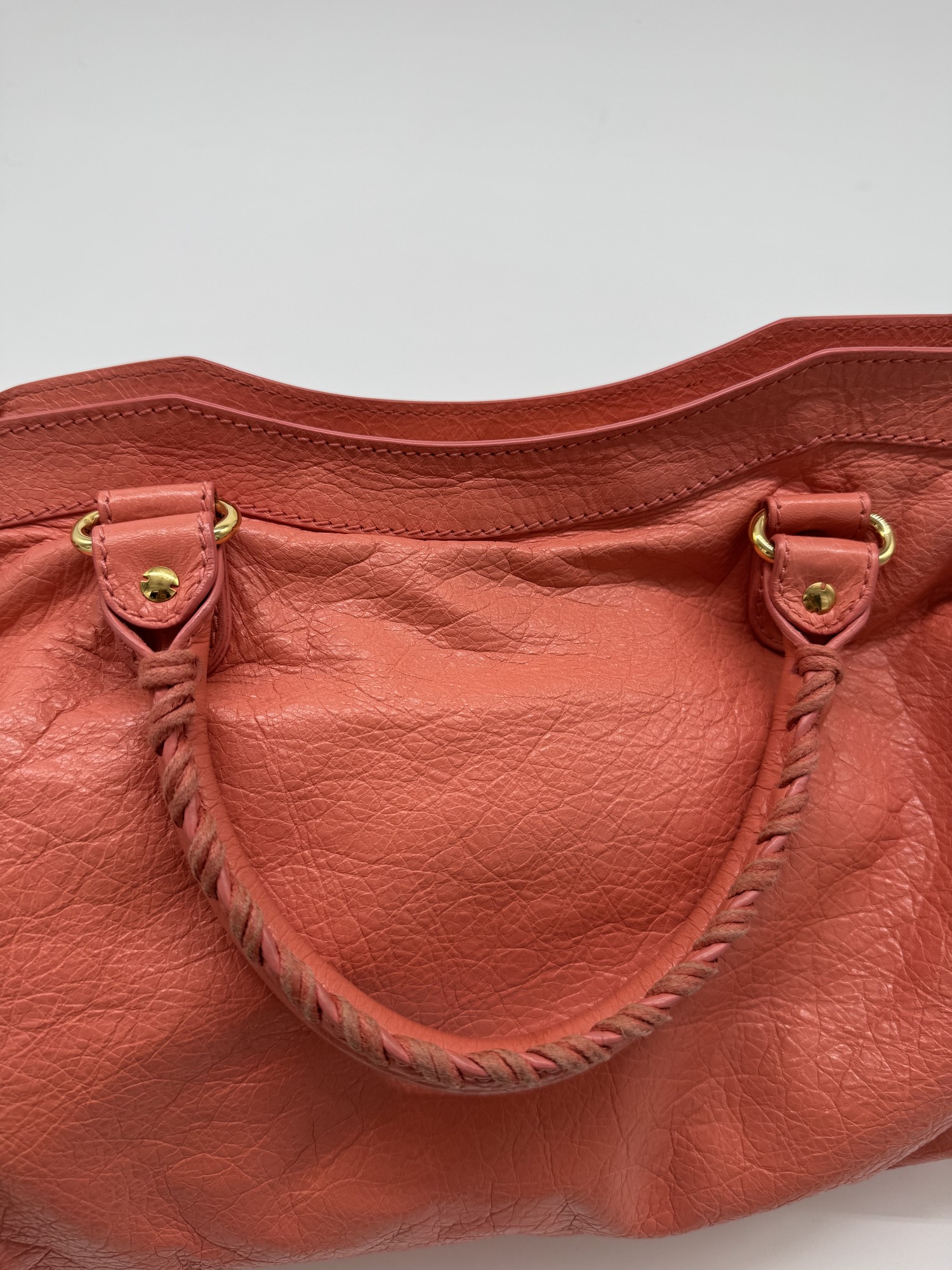 Balenciaga Lambskin Leather Giant 12 City Bag in Medium Pink Gold