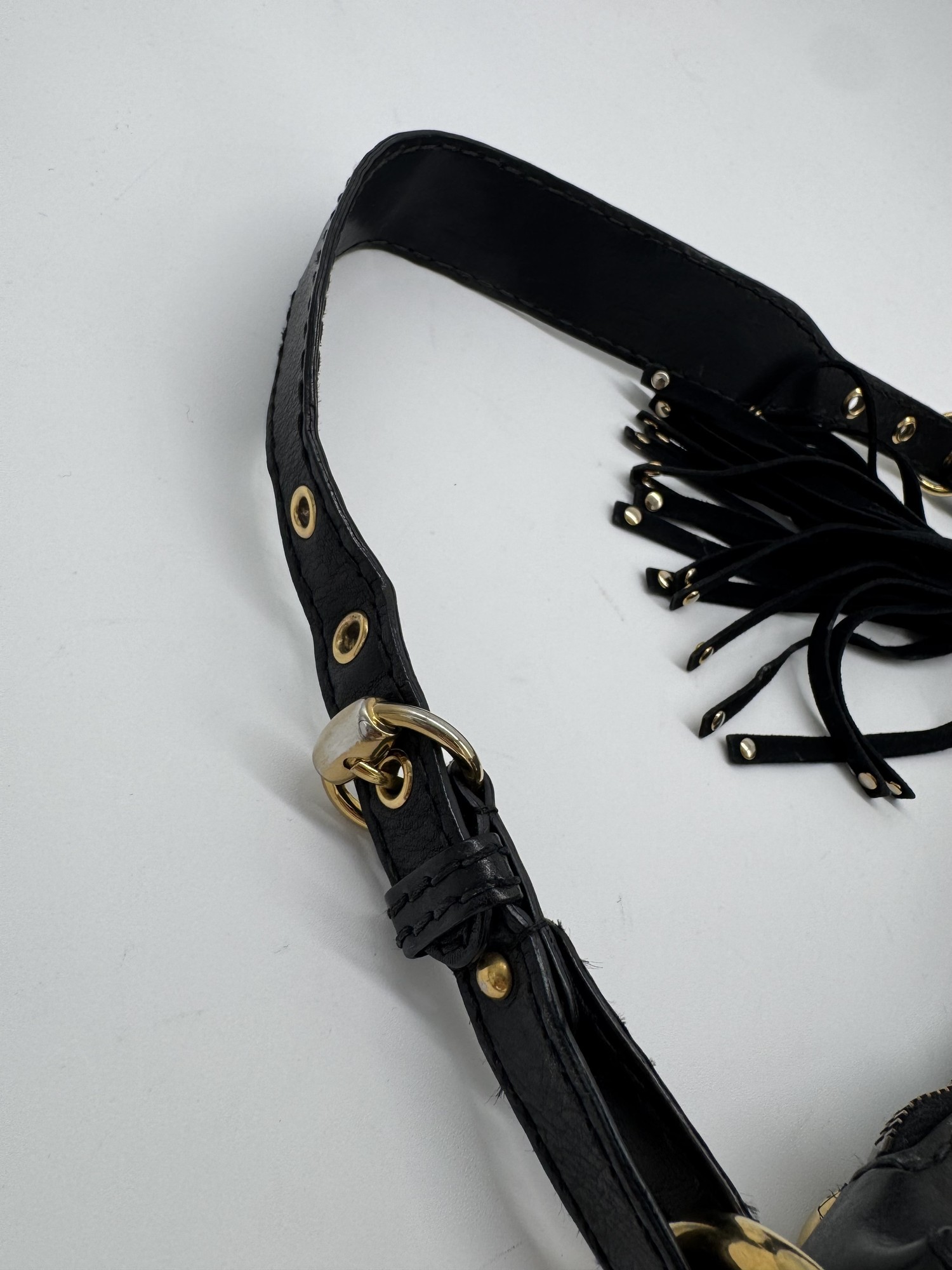 Gucci Babouska Black Leather Heart Hobo Shoulder Bag