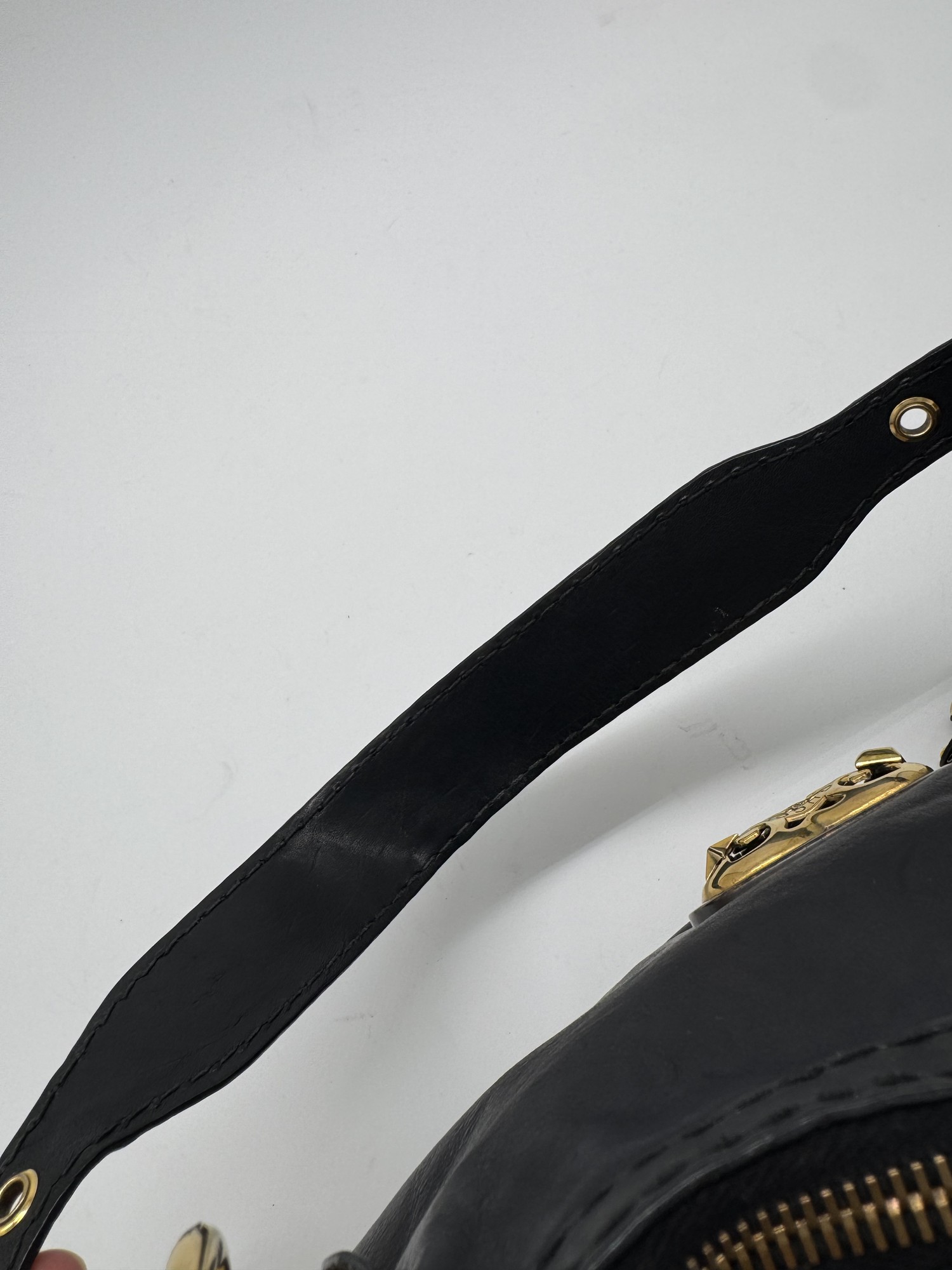 Gucci Babouska Black Leather Heart Hobo Shoulder Bag