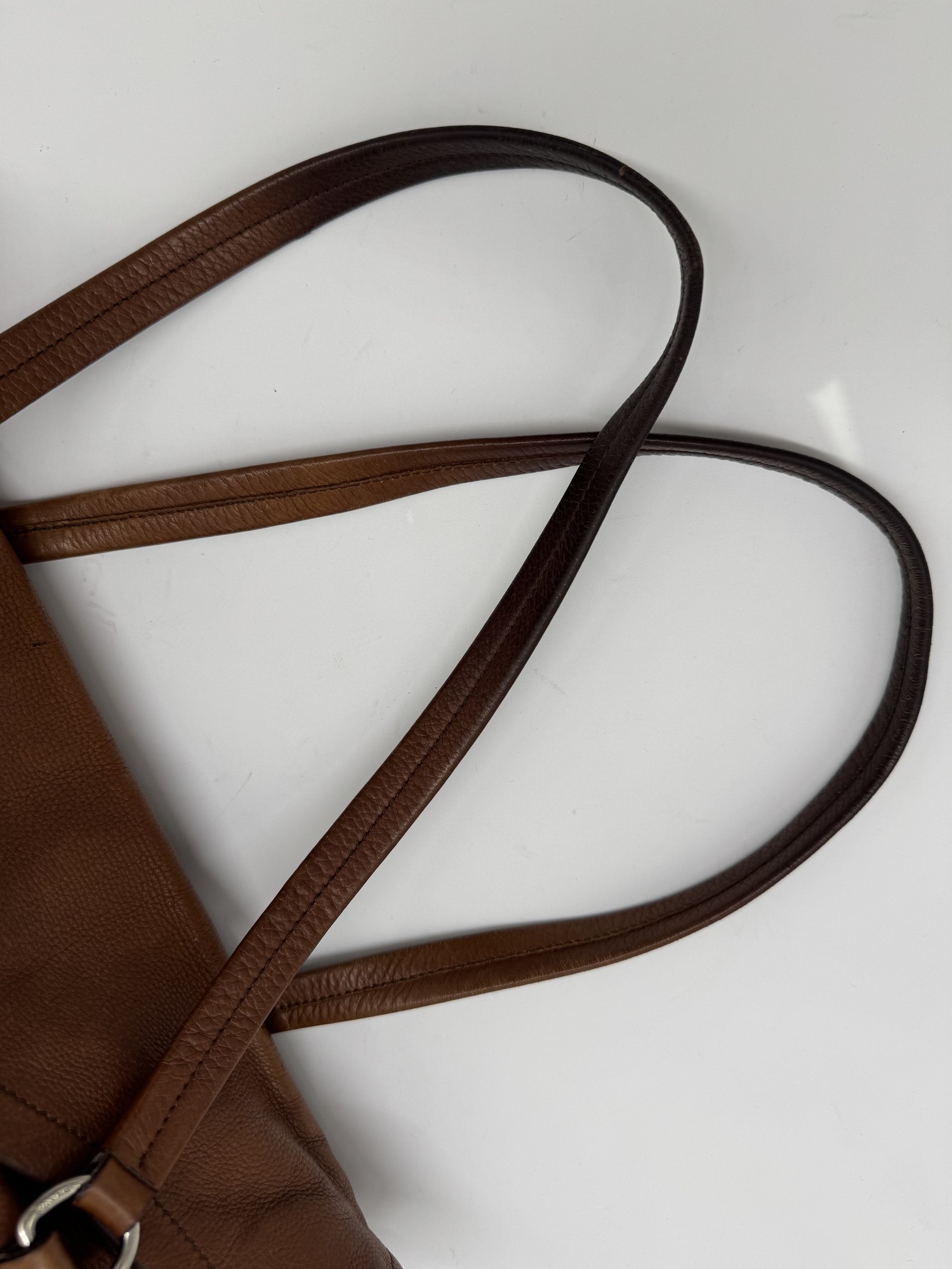 Prada Buffalo Easy Tobacco Brown Leather Shoulder Bag