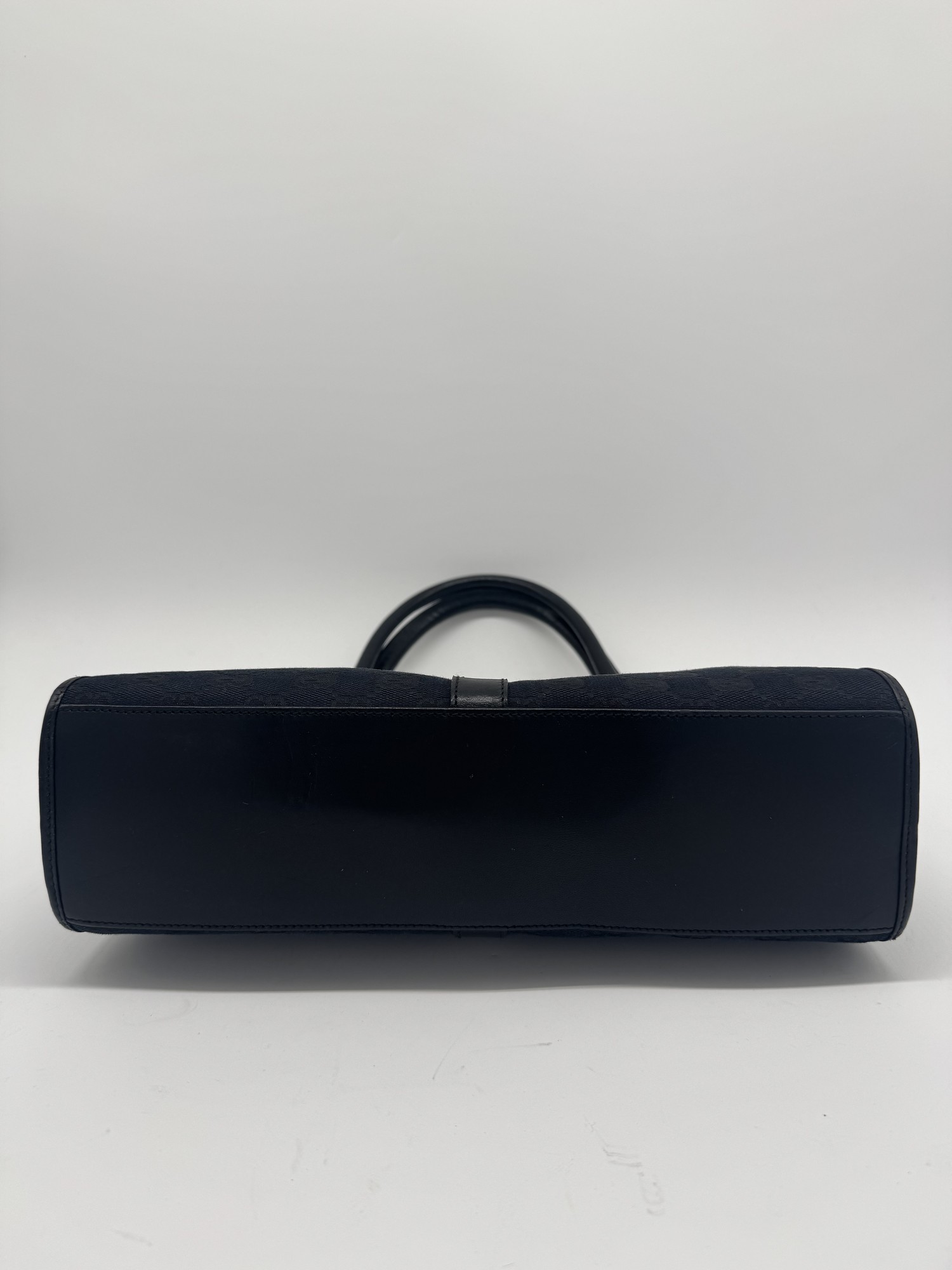 Gucci GG Canvas Jackie Bardot Black Monogram Shoulder Bag