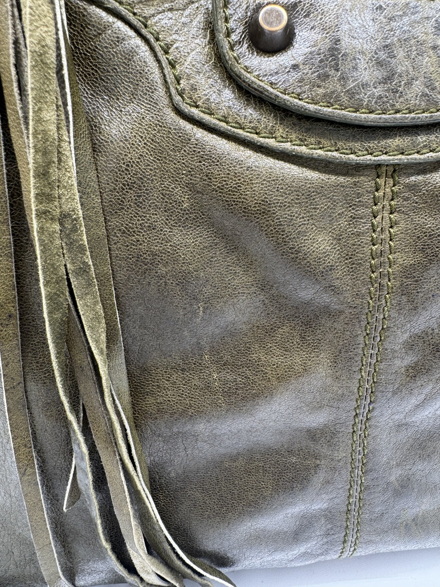 Balenciaga Classic Weekender Bag – Olive Green Leather