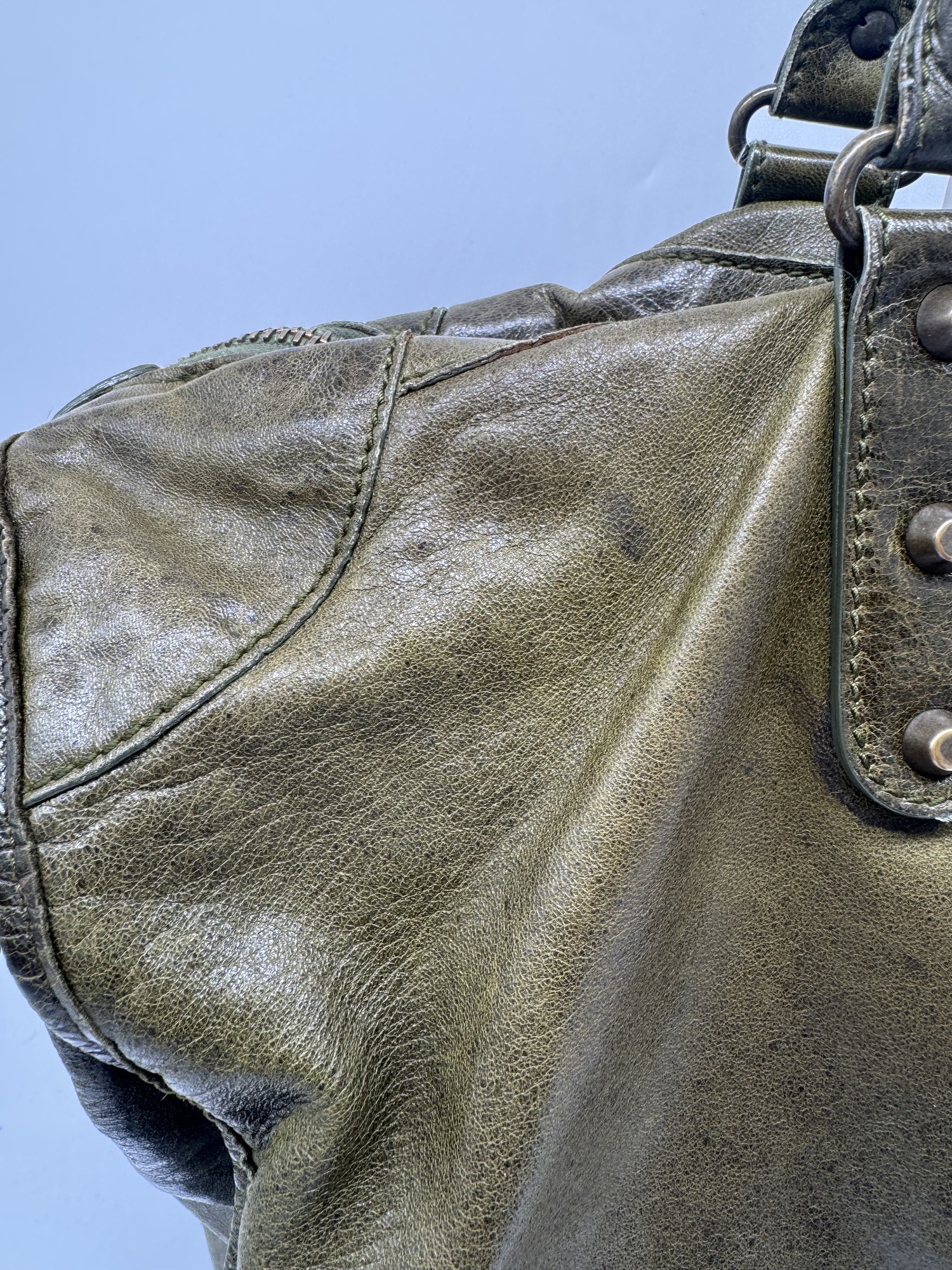 Balenciaga Classic Weekender Bag – Olive Green Leather
