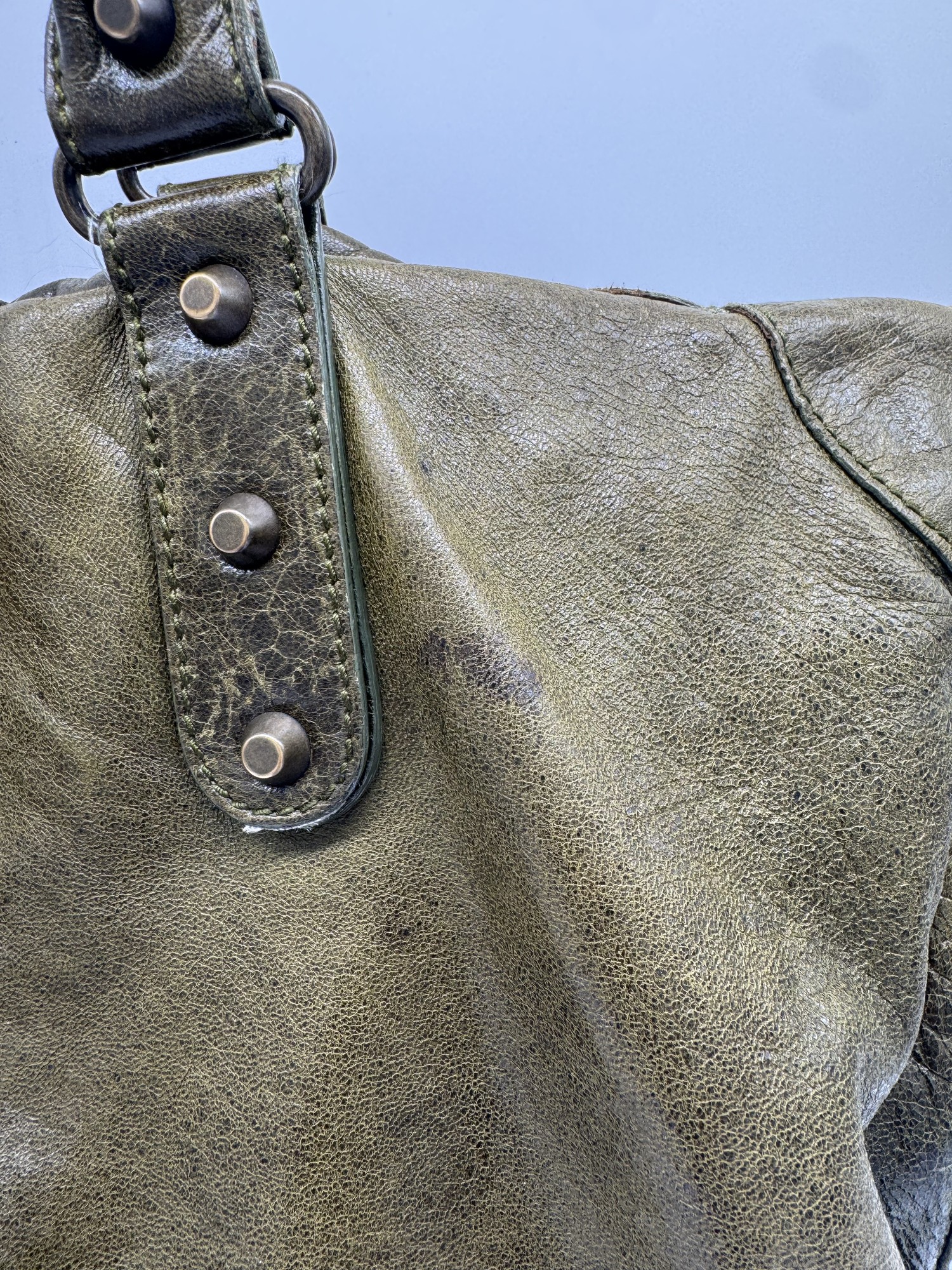 Balenciaga Classic Weekender Bag – Olive Green Leather