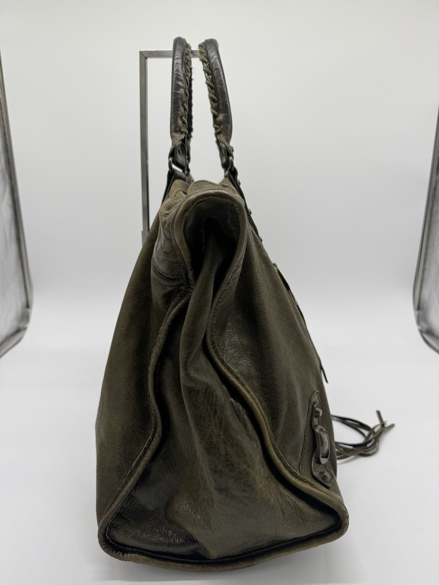 Balenciaga Classic Weekender Bag – Olive Green Leather