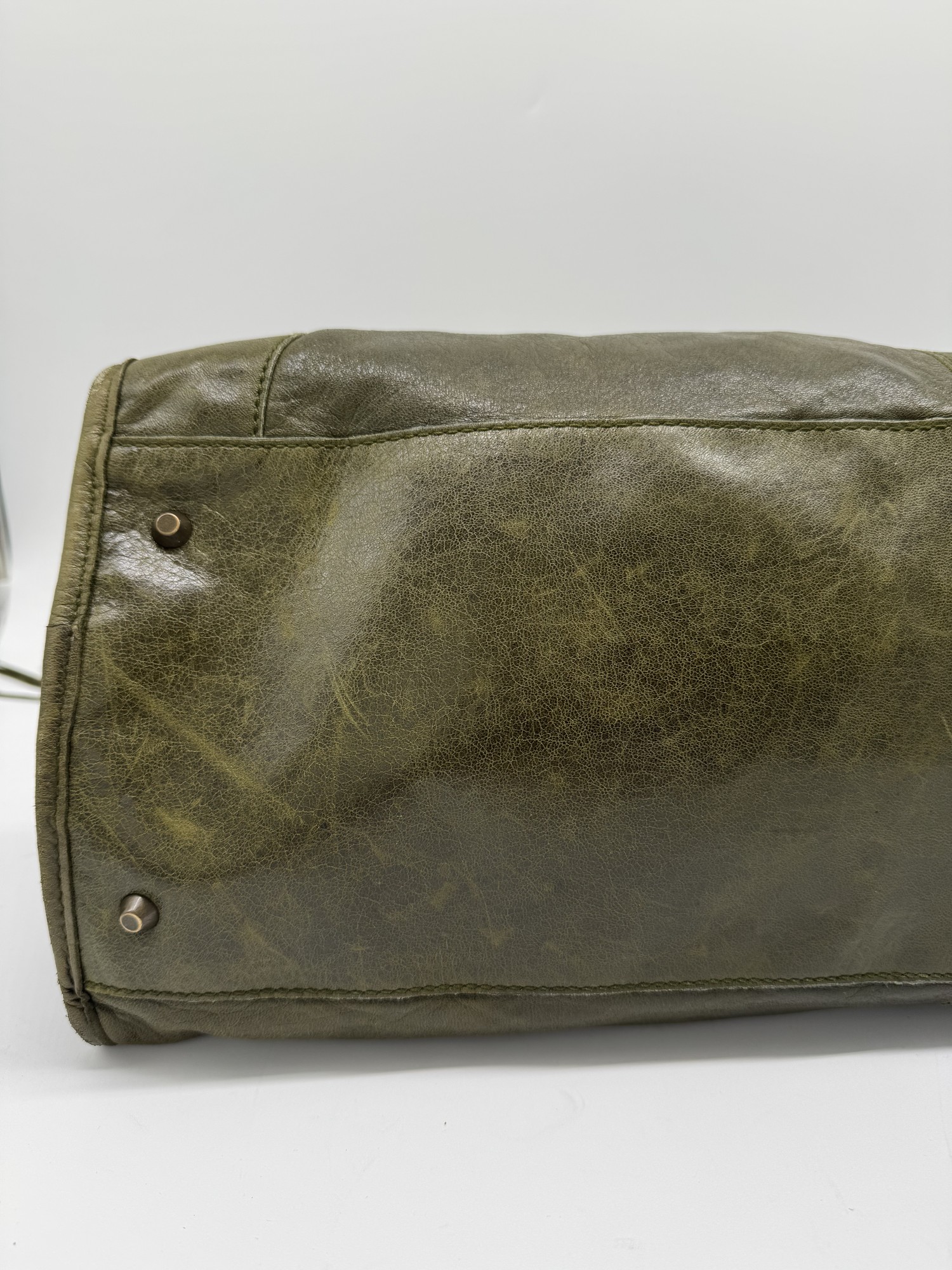 Balenciaga Classic Weekender Bag – Olive Green Leather