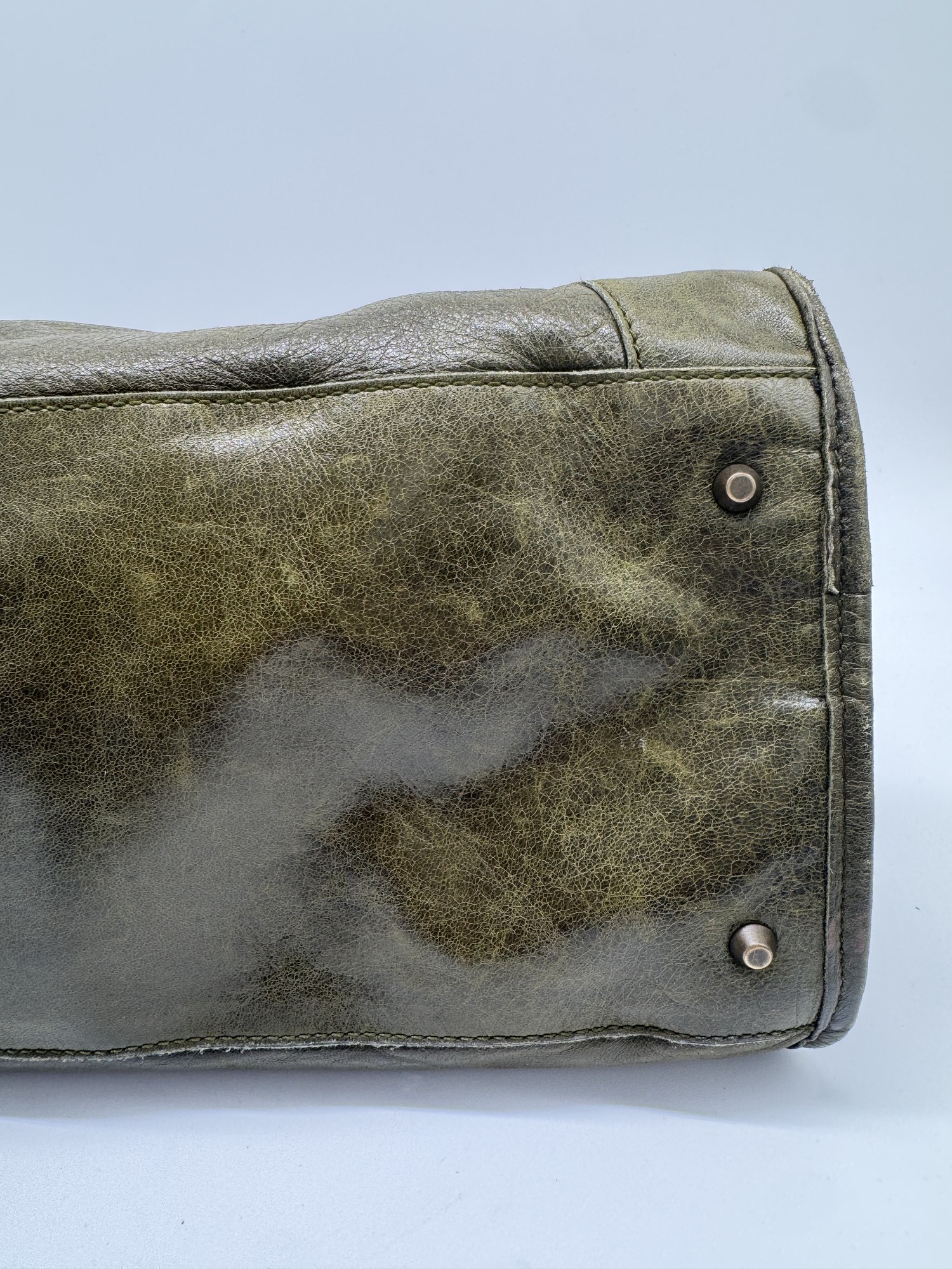 Balenciaga Classic Weekender Bag – Olive Green Leather