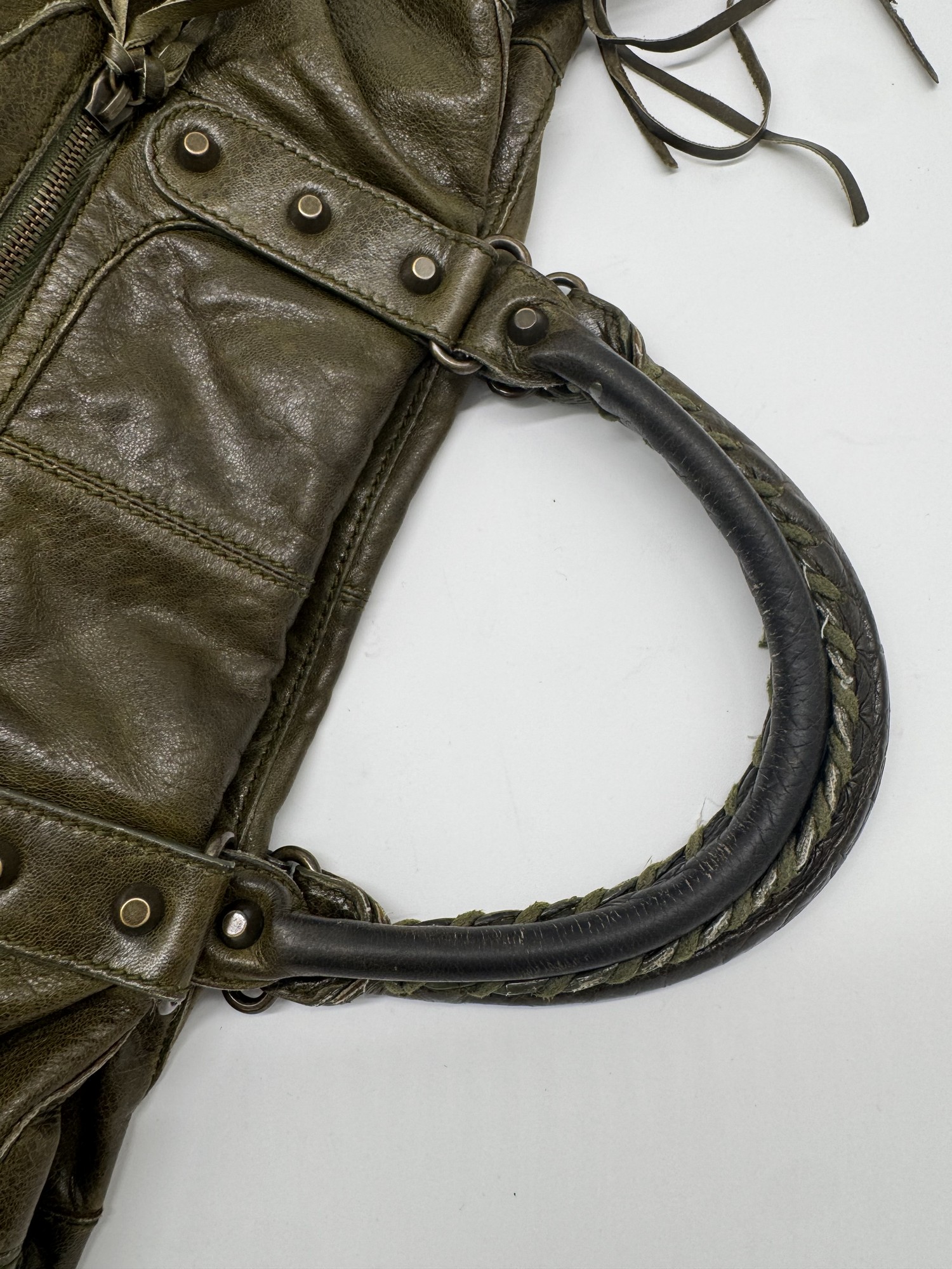 Balenciaga Classic Weekender Bag – Olive Green Leather