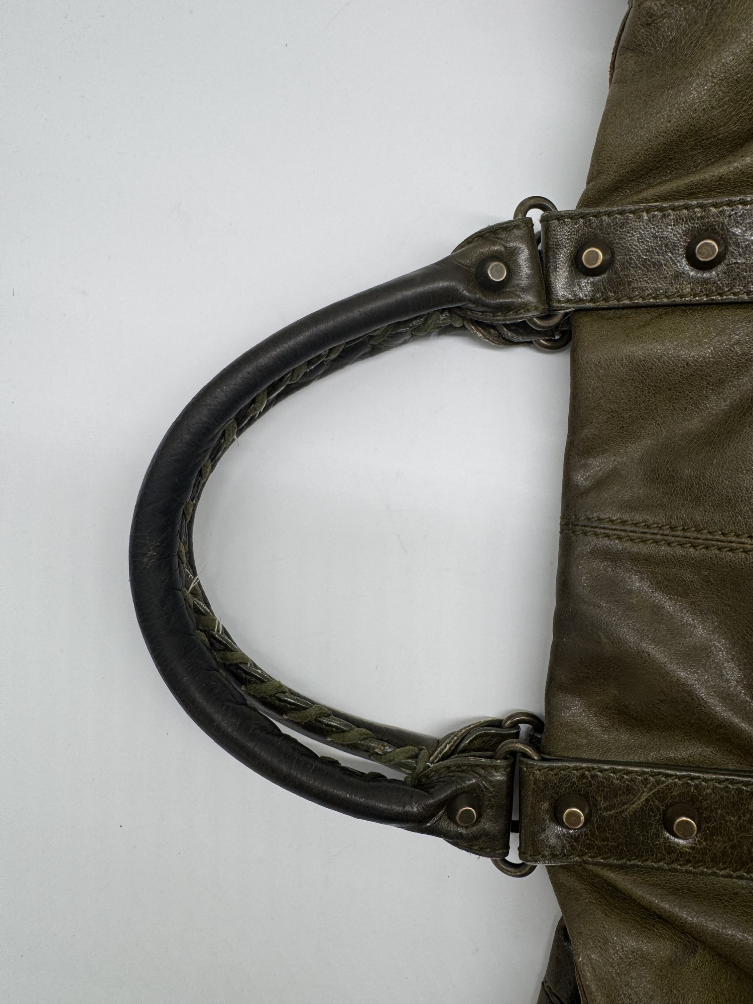 Balenciaga Classic Weekender Bag – Olive Green Leather
