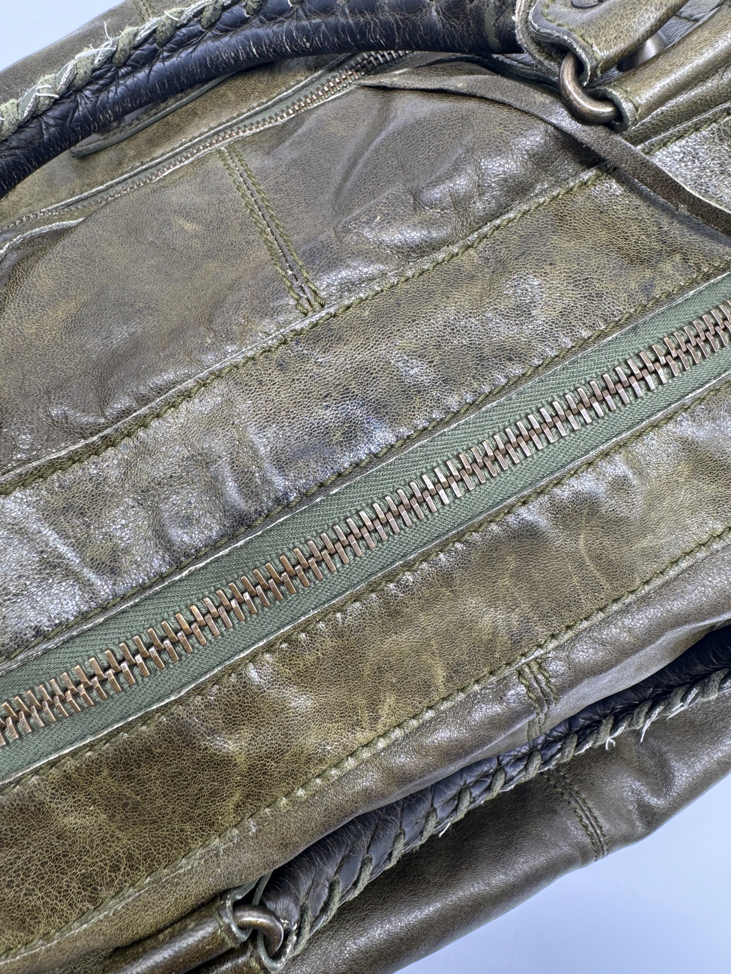 Balenciaga Classic Weekender Bag – Olive Green Leather