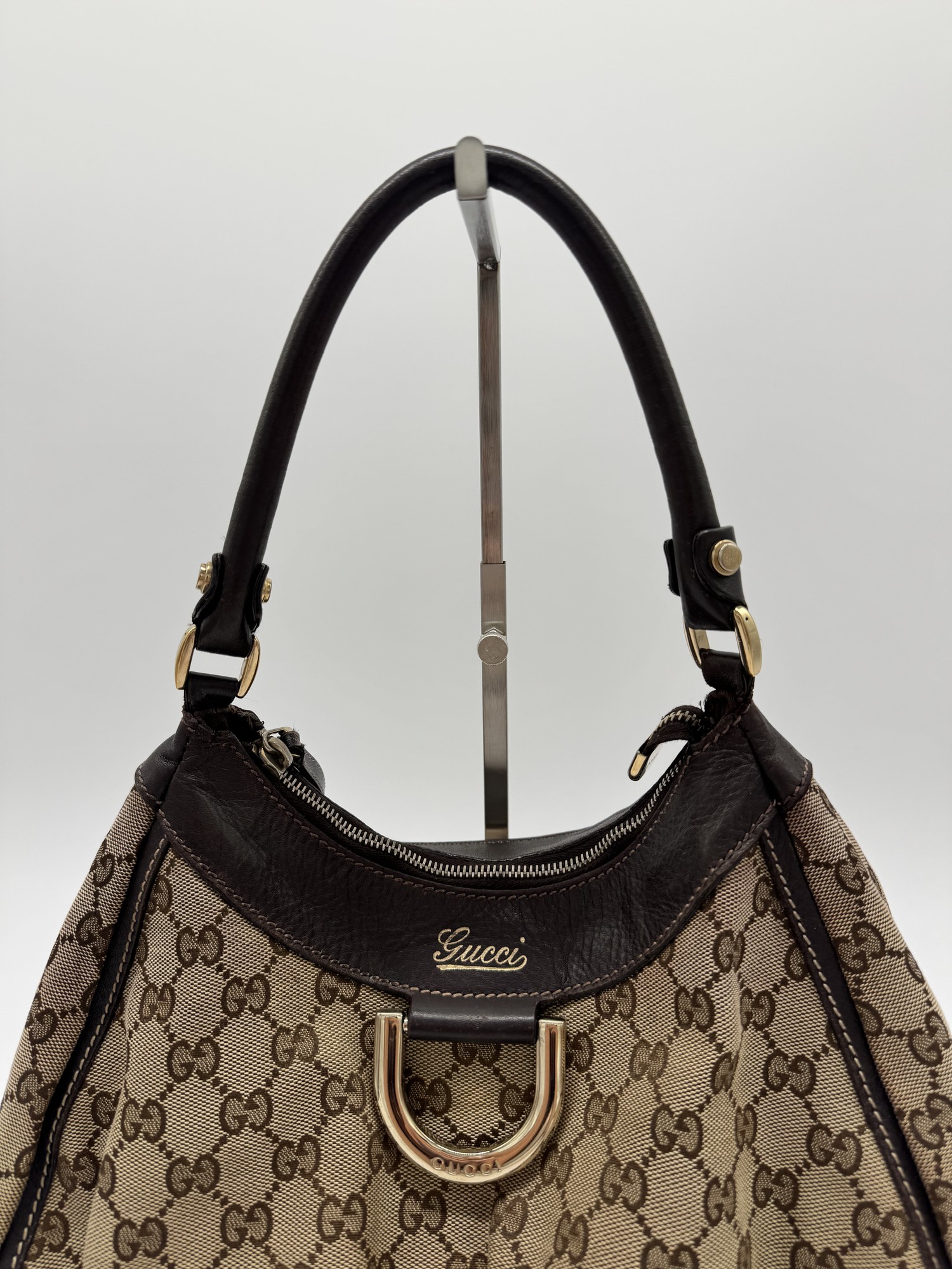 Gucci GG Canvas Abbey Brown Shoulder Bag