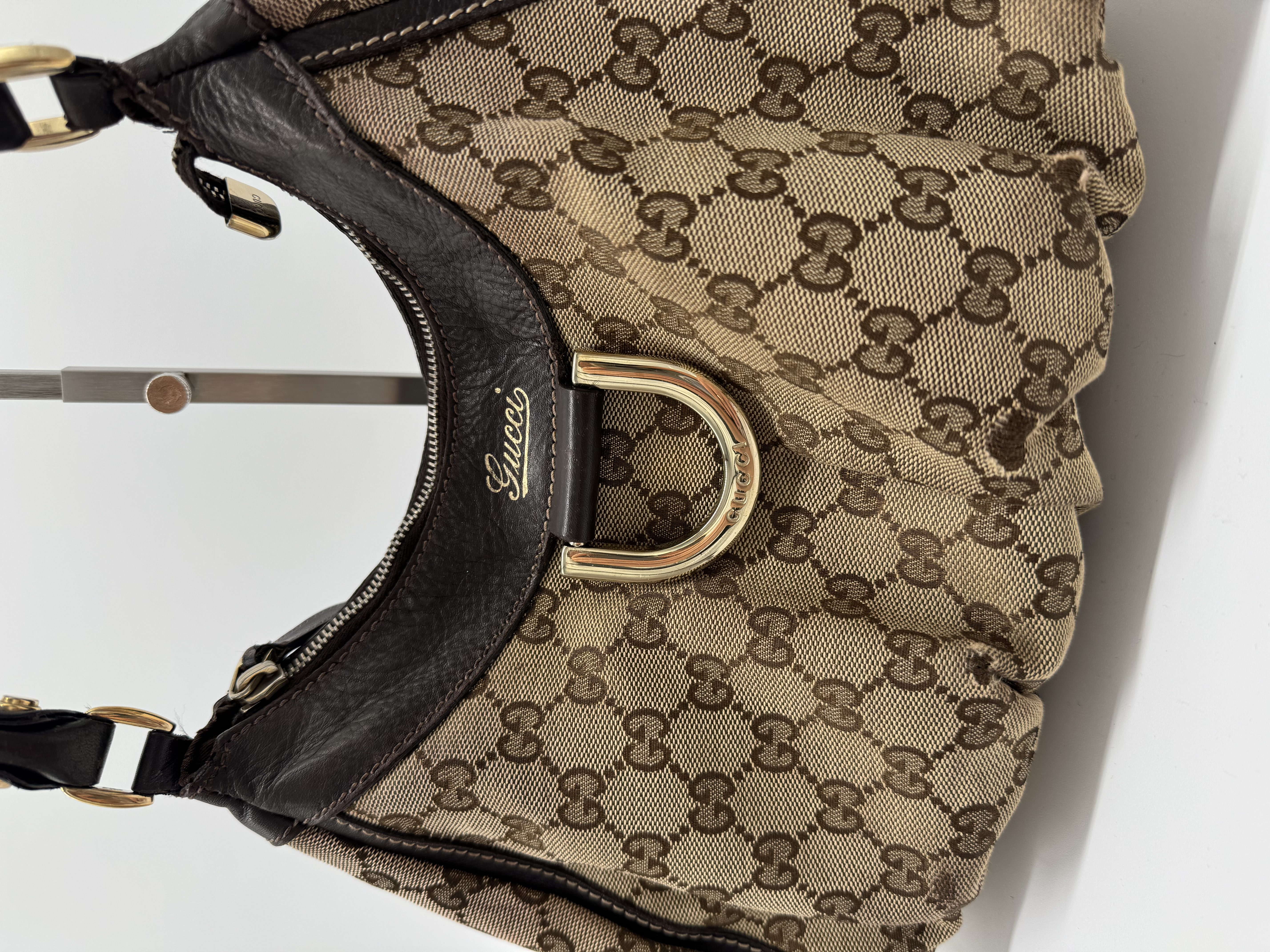 Gucci GG Canvas Abbey Brown Shoulder Bag