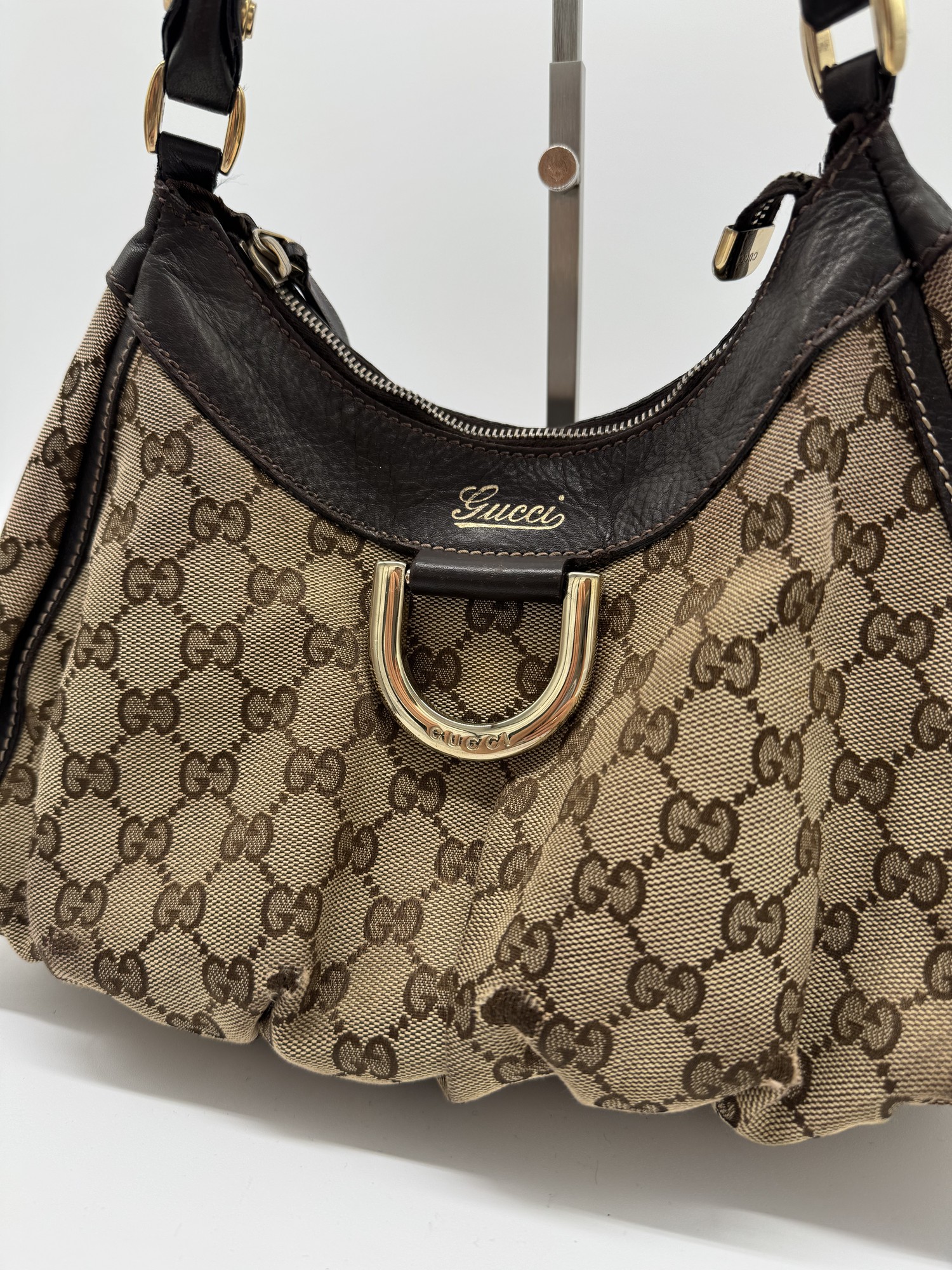 Gucci GG Canvas Abbey Brown Shoulder Bag
