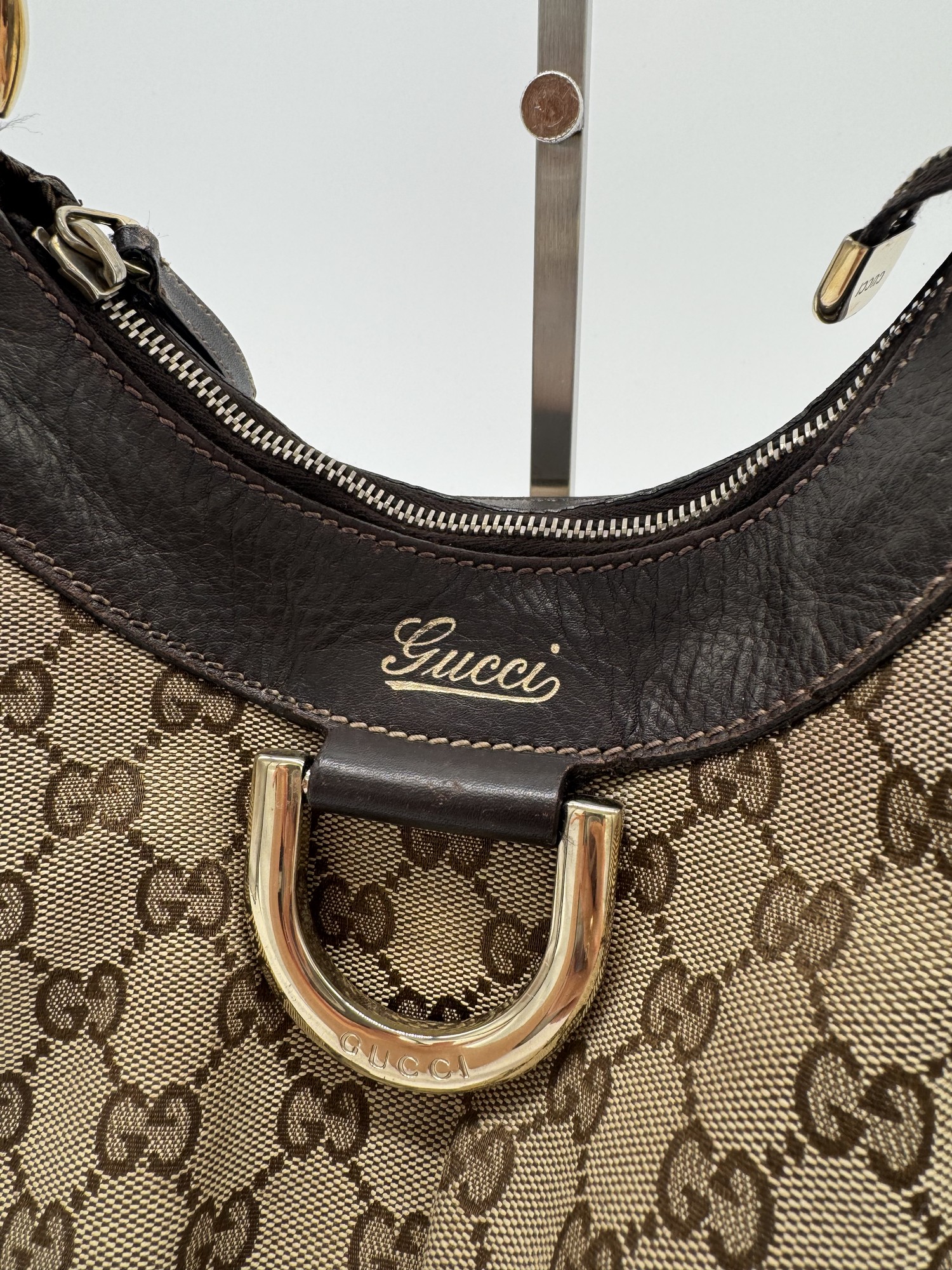 Gucci GG Canvas Abbey Brown Shoulder Bag