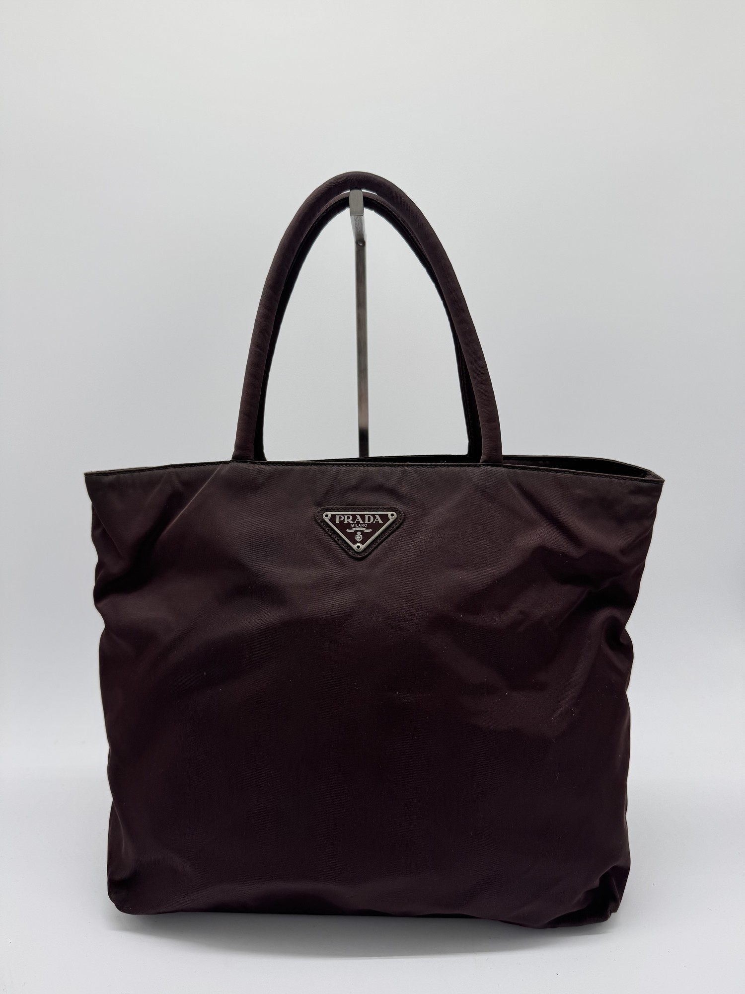 Prada Tessuto Nylon Brown Tote Bag