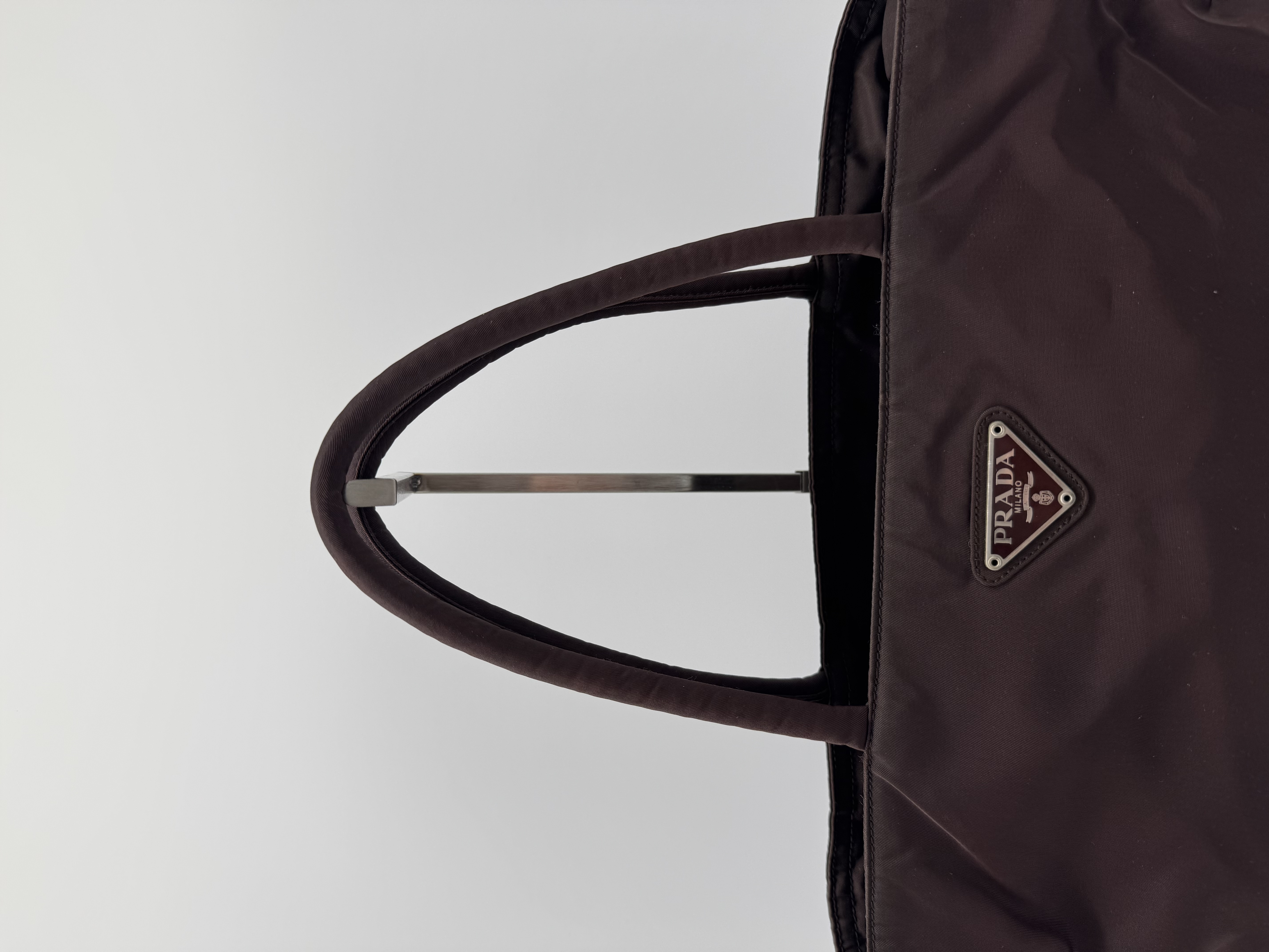 Prada Tessuto Nylon Brown Tote Bag