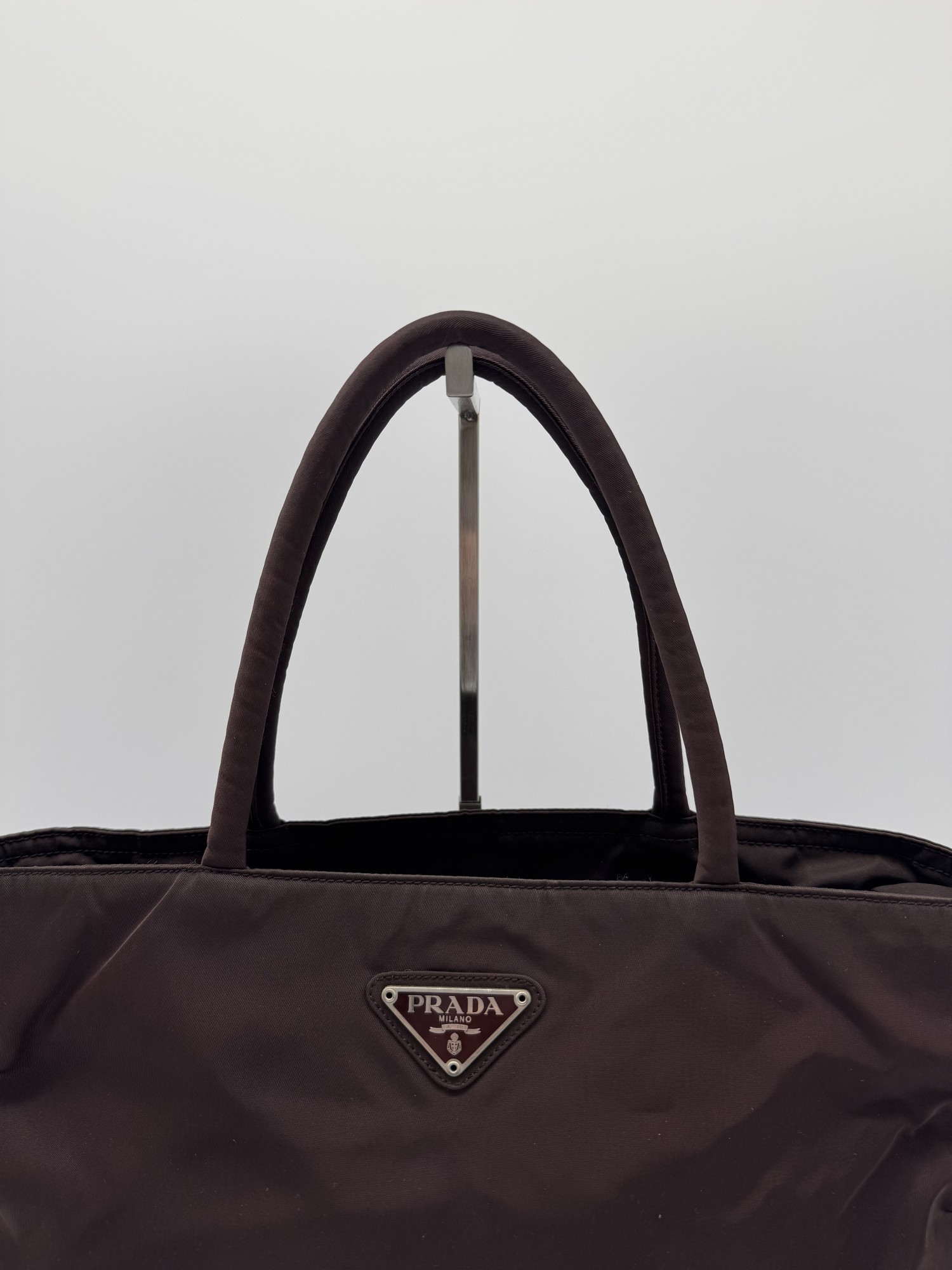Prada Tessuto Nylon Brown Tote Bag