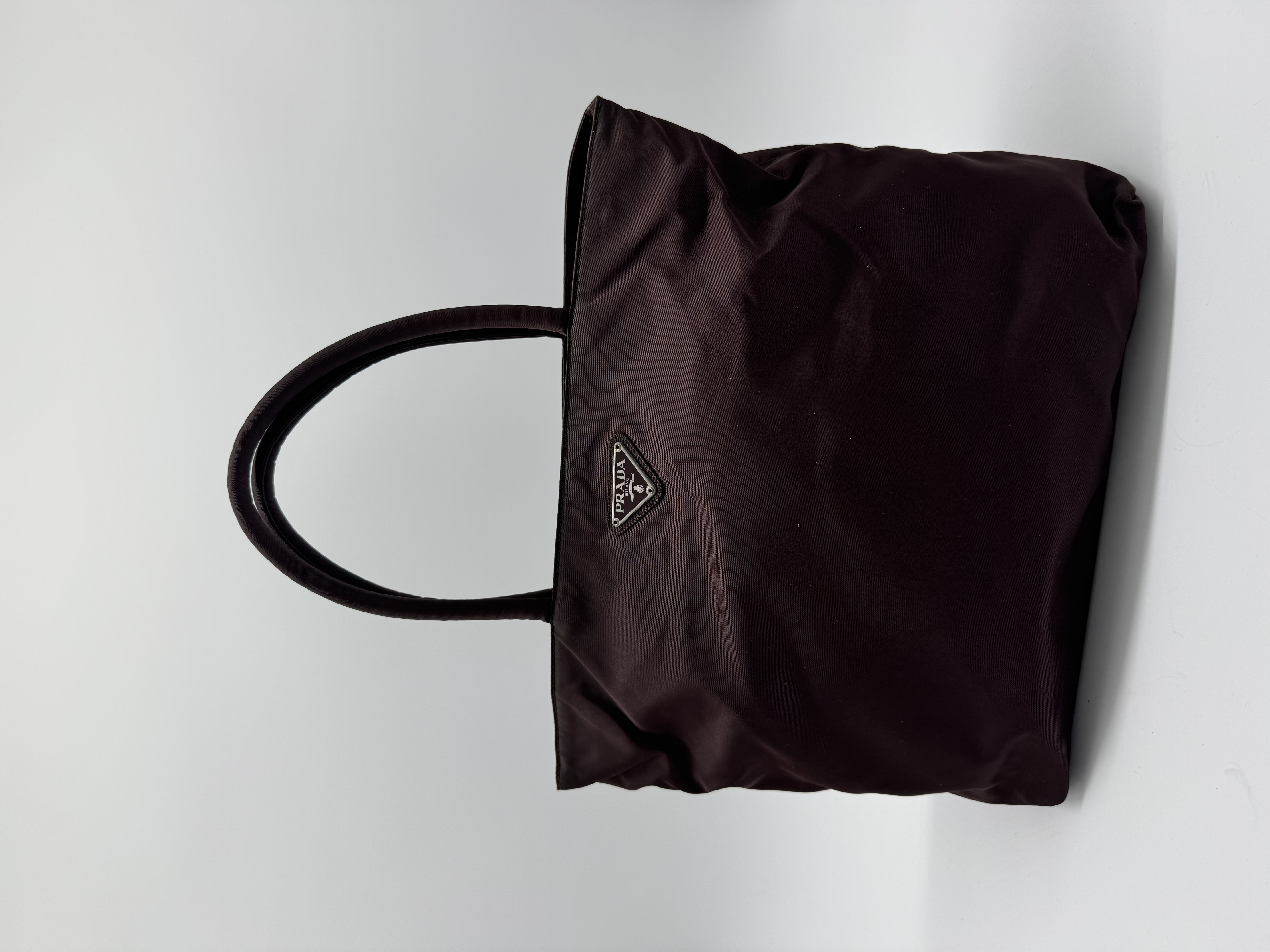 Prada Tessuto Nylon Brown Tote Bag