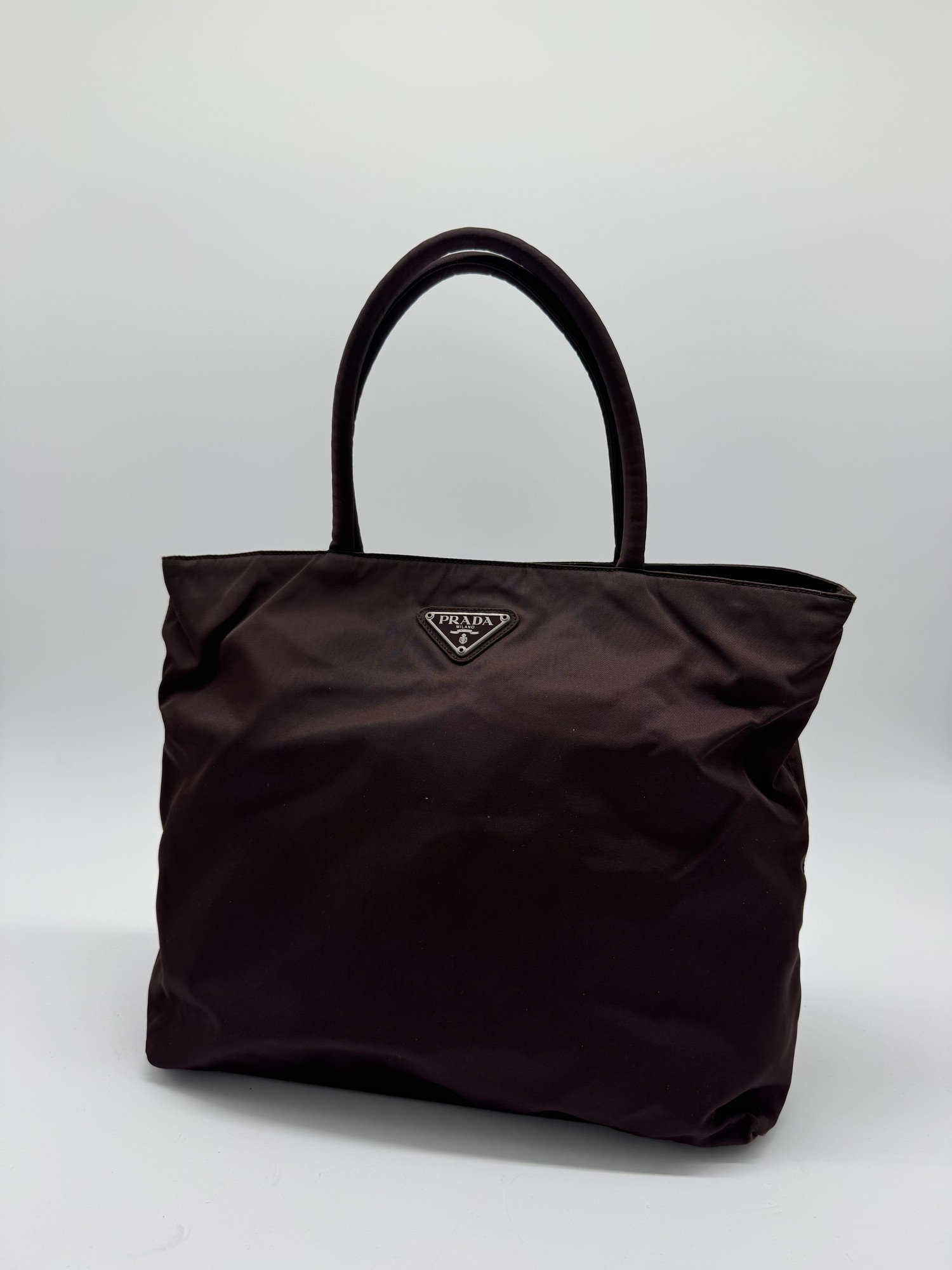 Prada Tessuto Nylon Brown Tote Bag